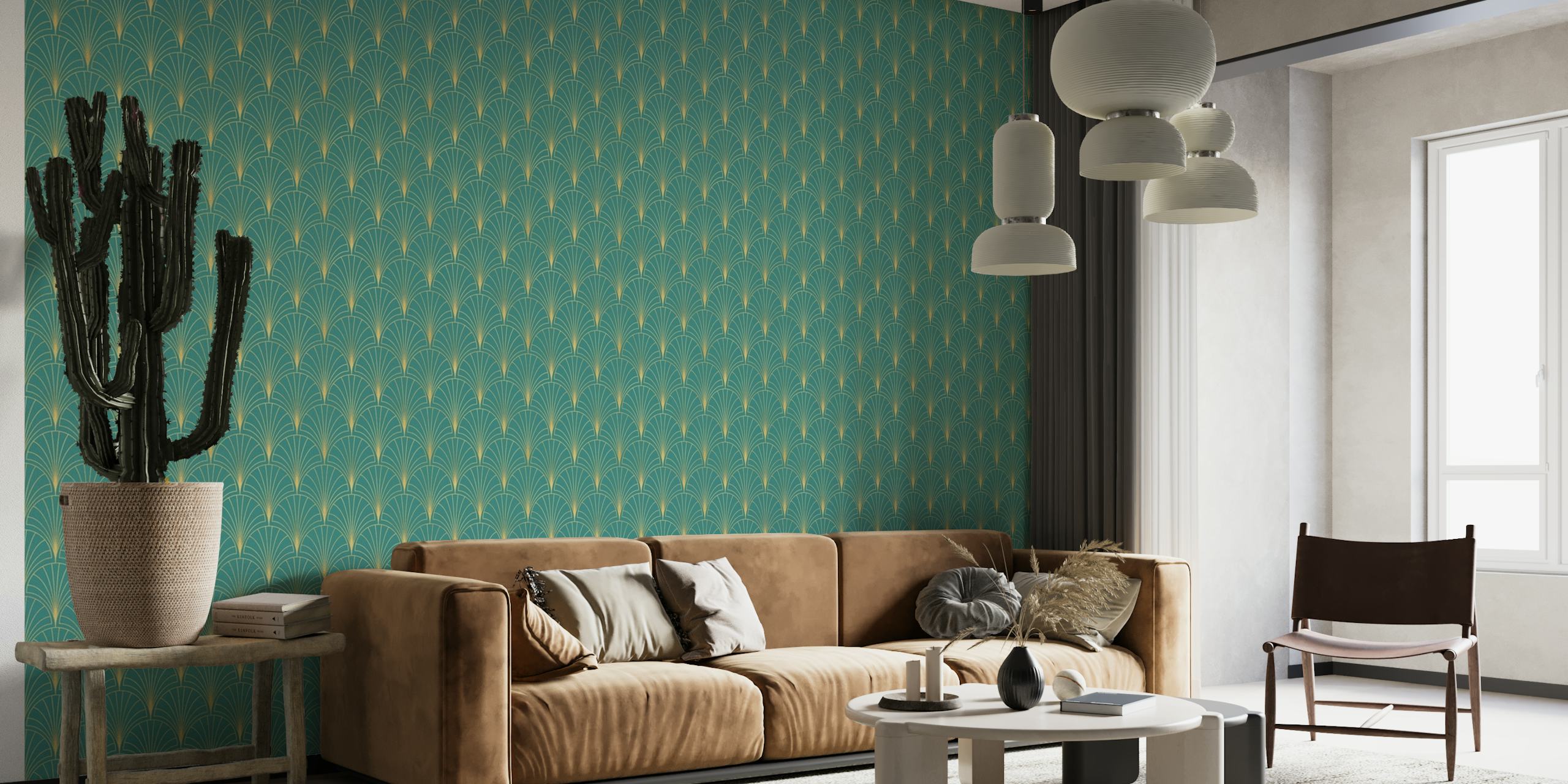 Art Deco Wall Teal tapete