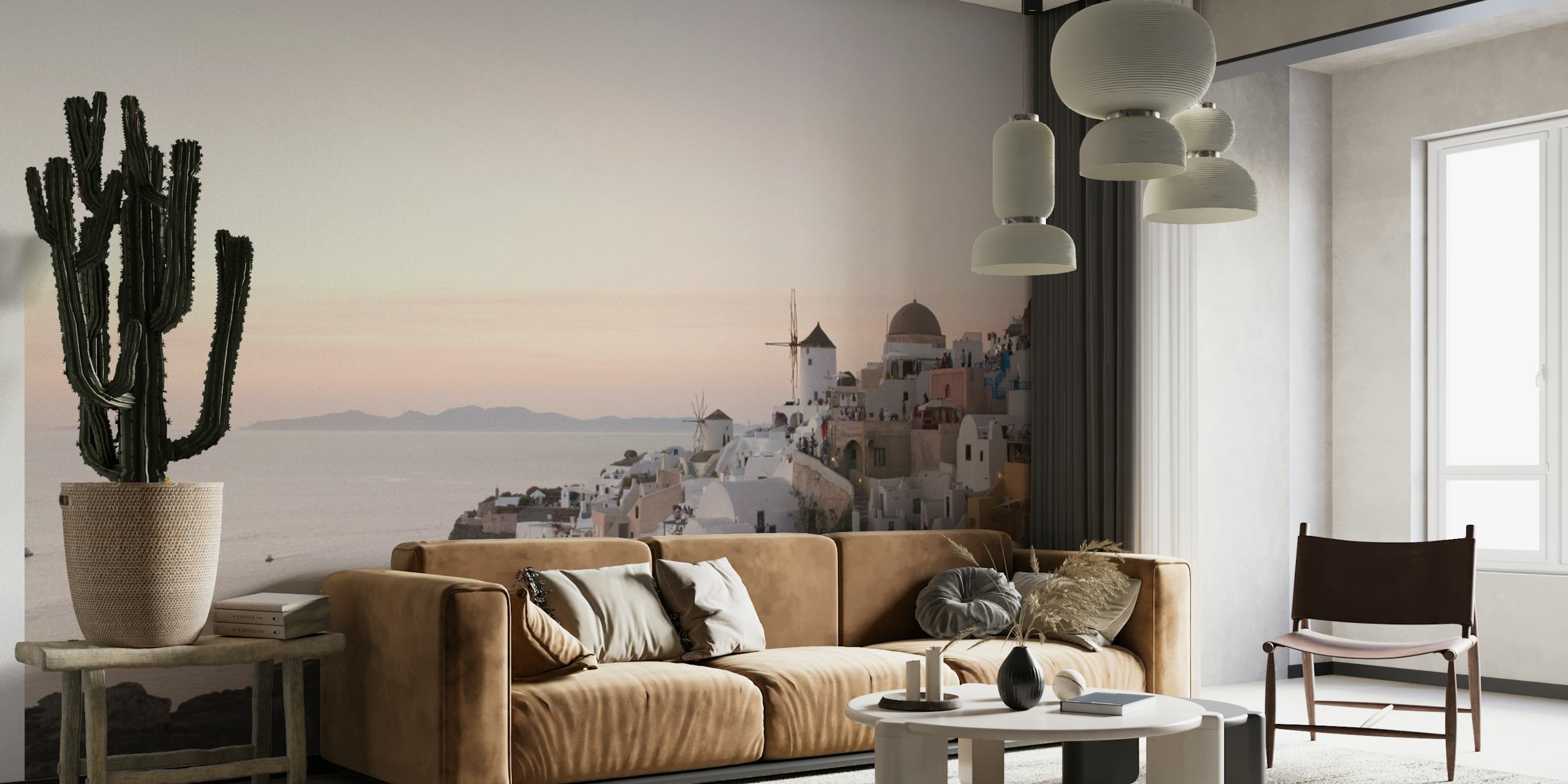 Dreamy Santorini Sunset 1 papel de parede