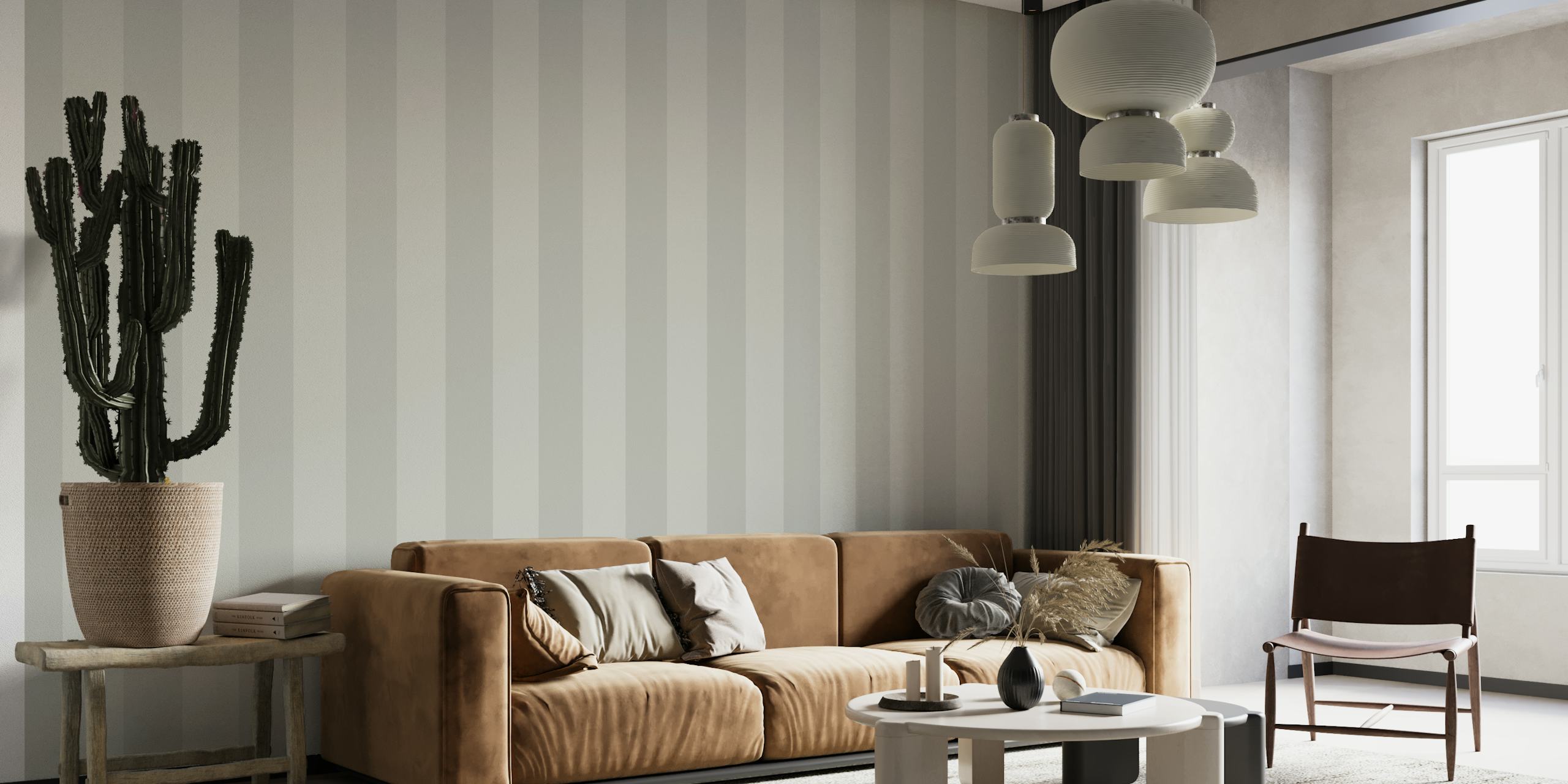 Elegant Grey Stripes papel pintado