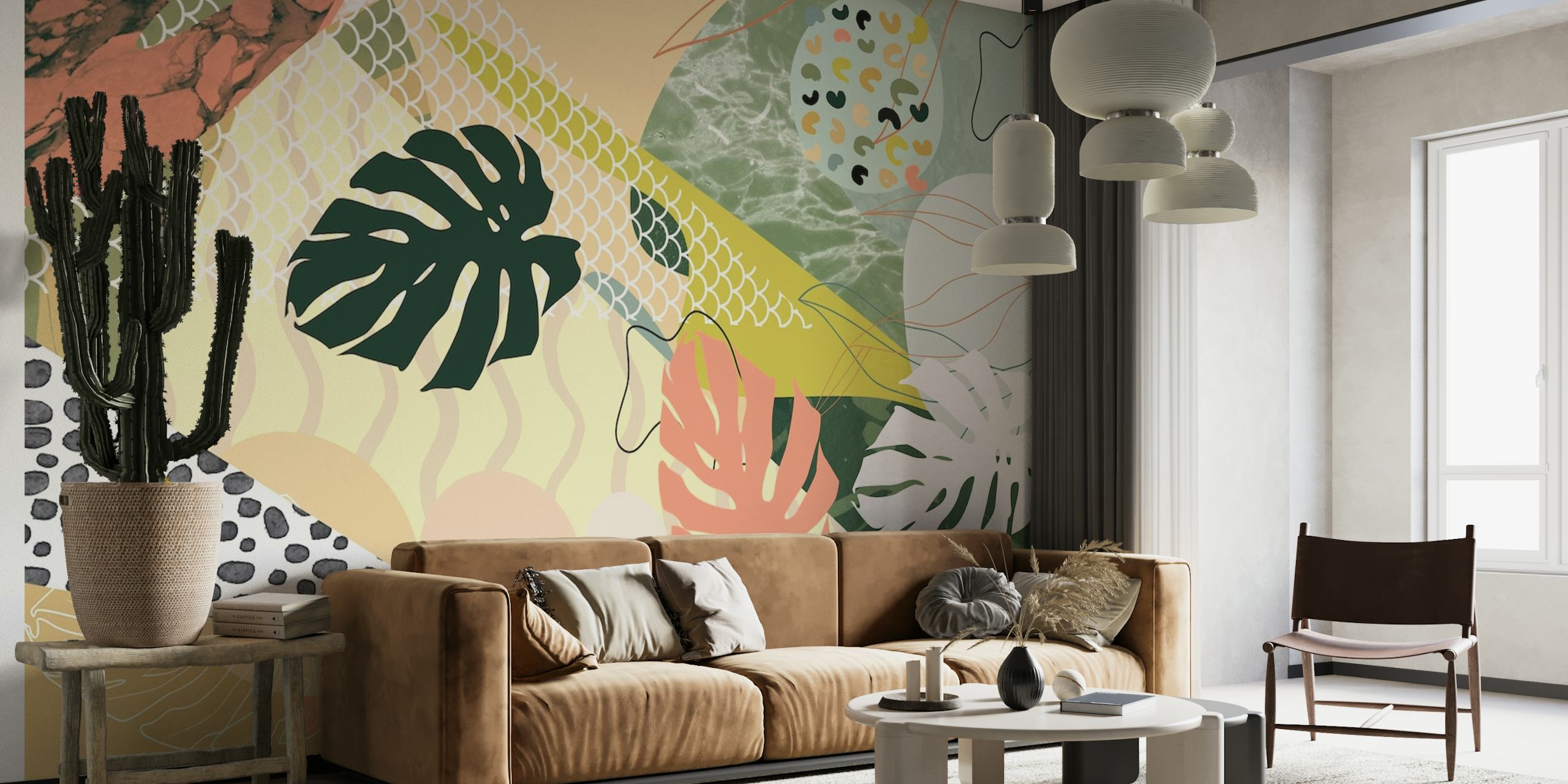 Tropical wall decor behang