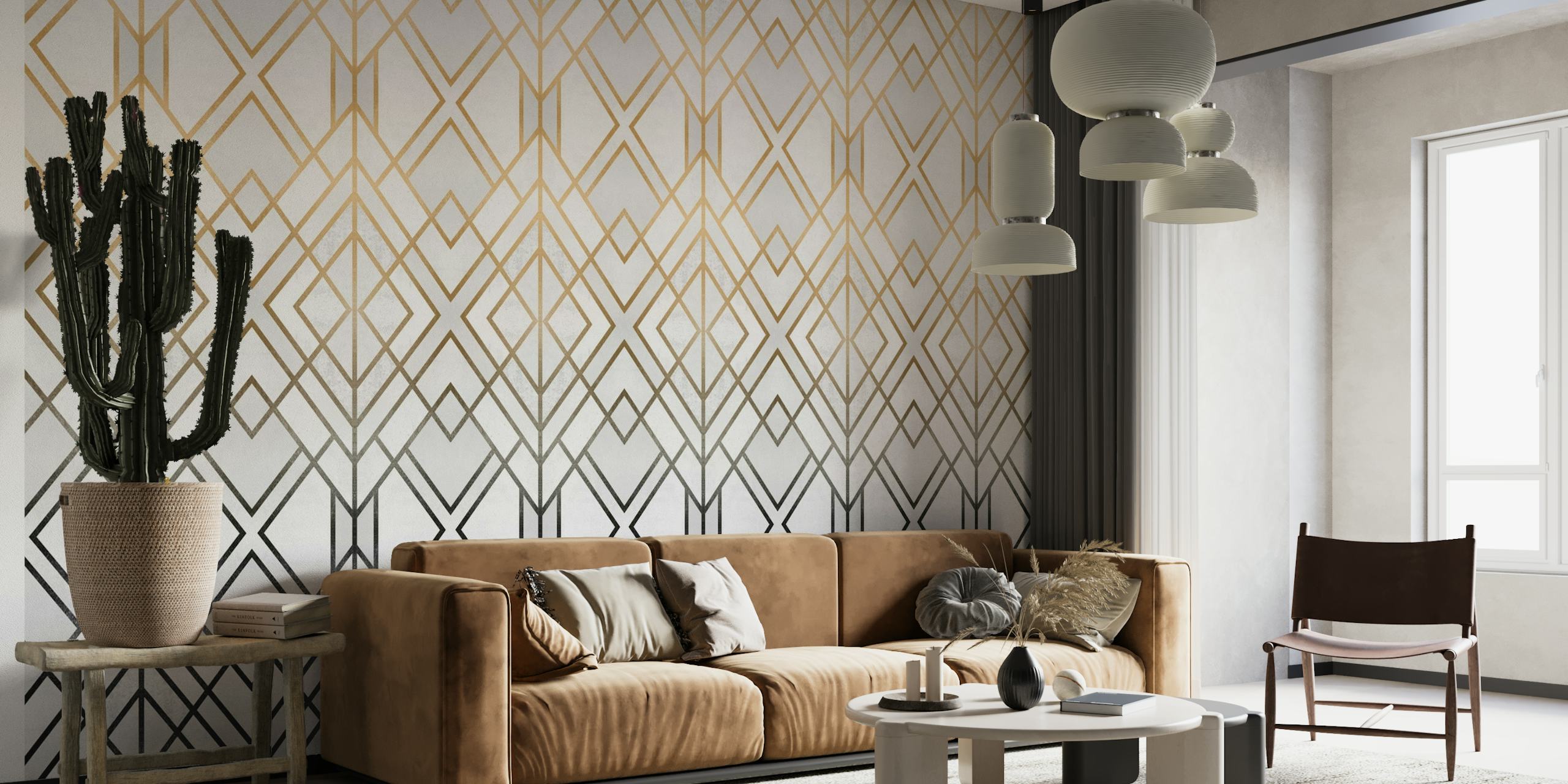 Gold And Grey Geo Wallpaper Buy Online Happywall
