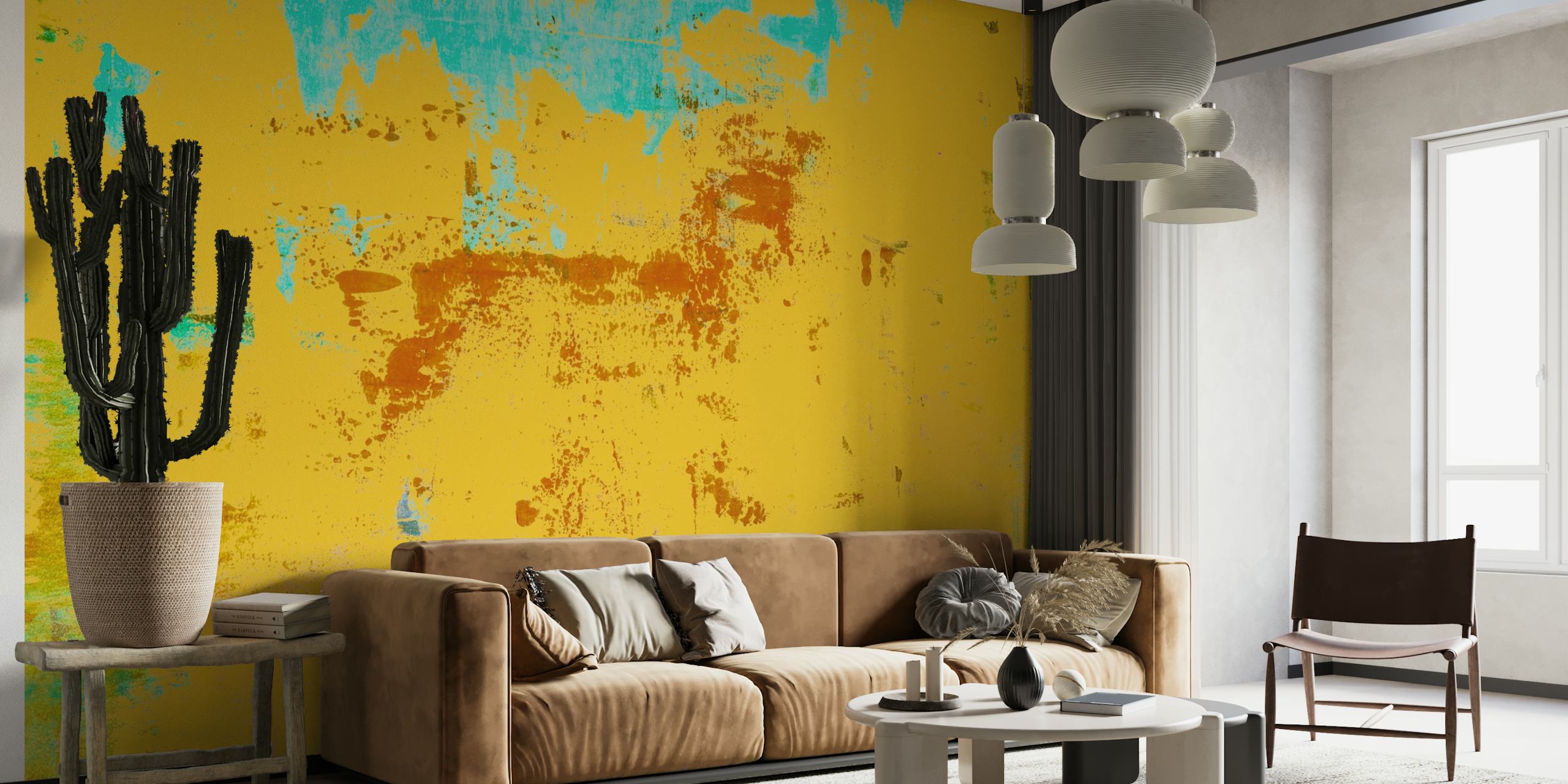 Abstract Art Bright Yellow papel de parede
