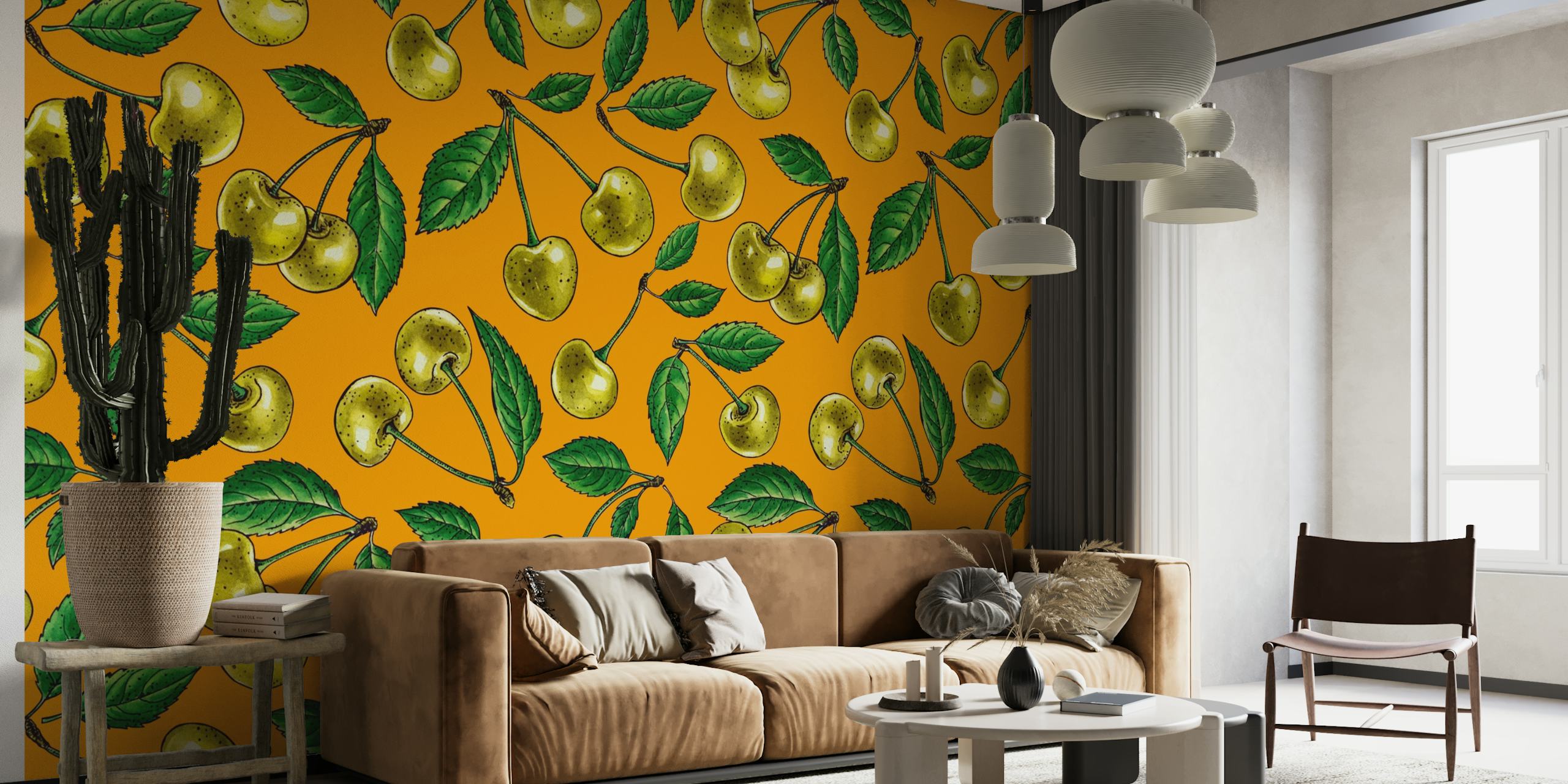 Yellow cherries wallpaper
