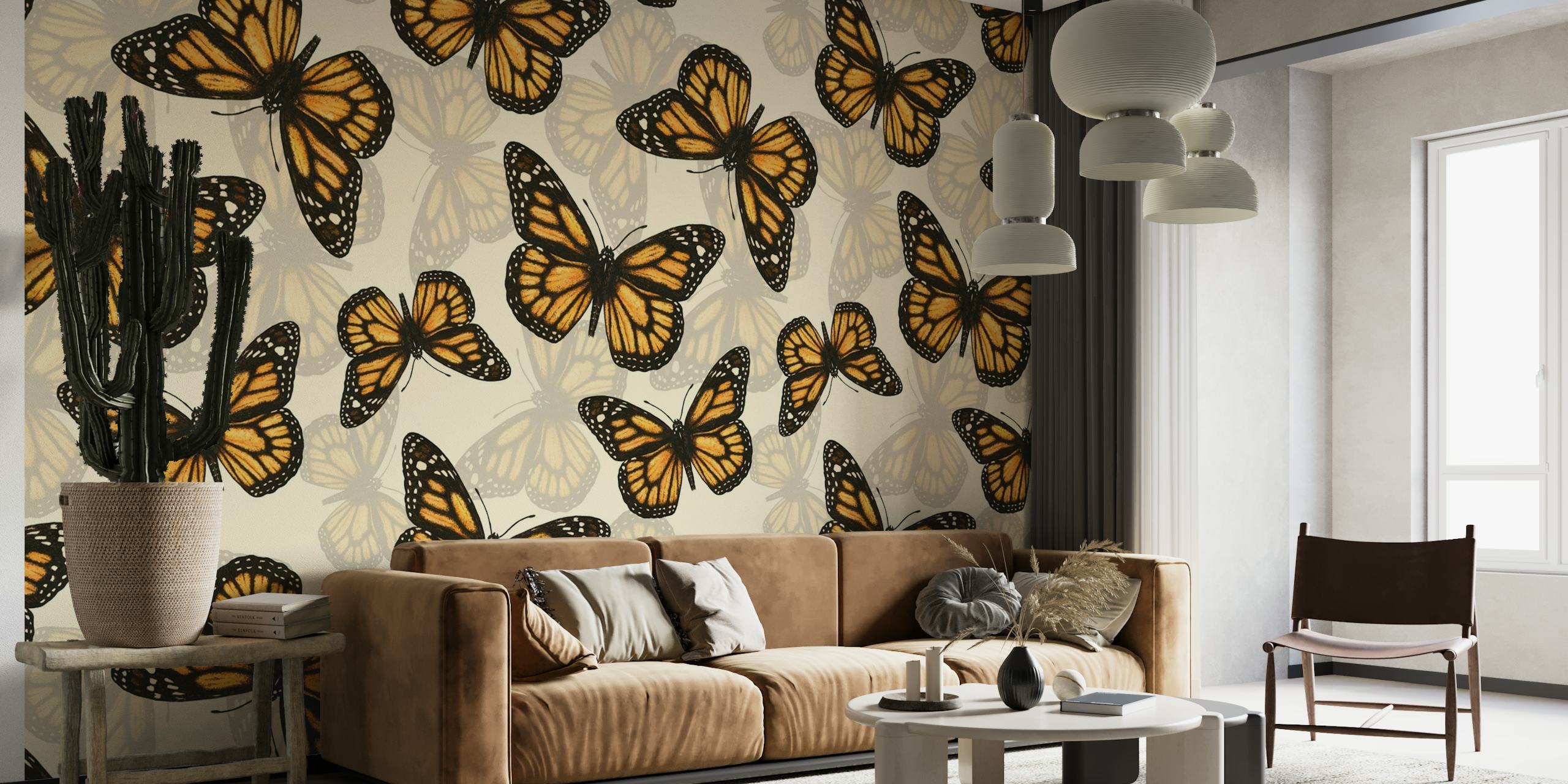 Monarch Butterfly Pattern Wallpaper - Liven up Your Home with