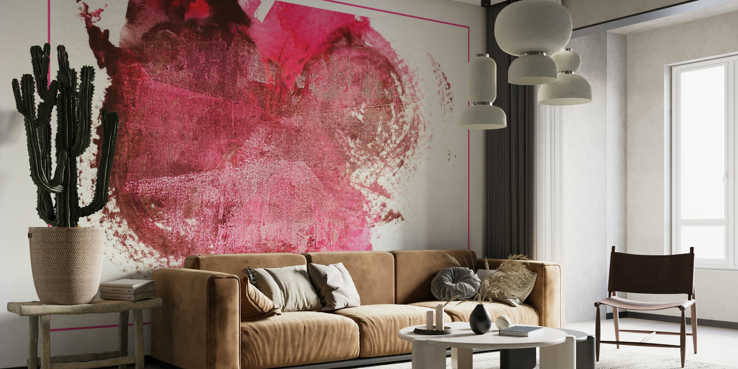 Antique pink textured wall mural with a soft, vintage feel