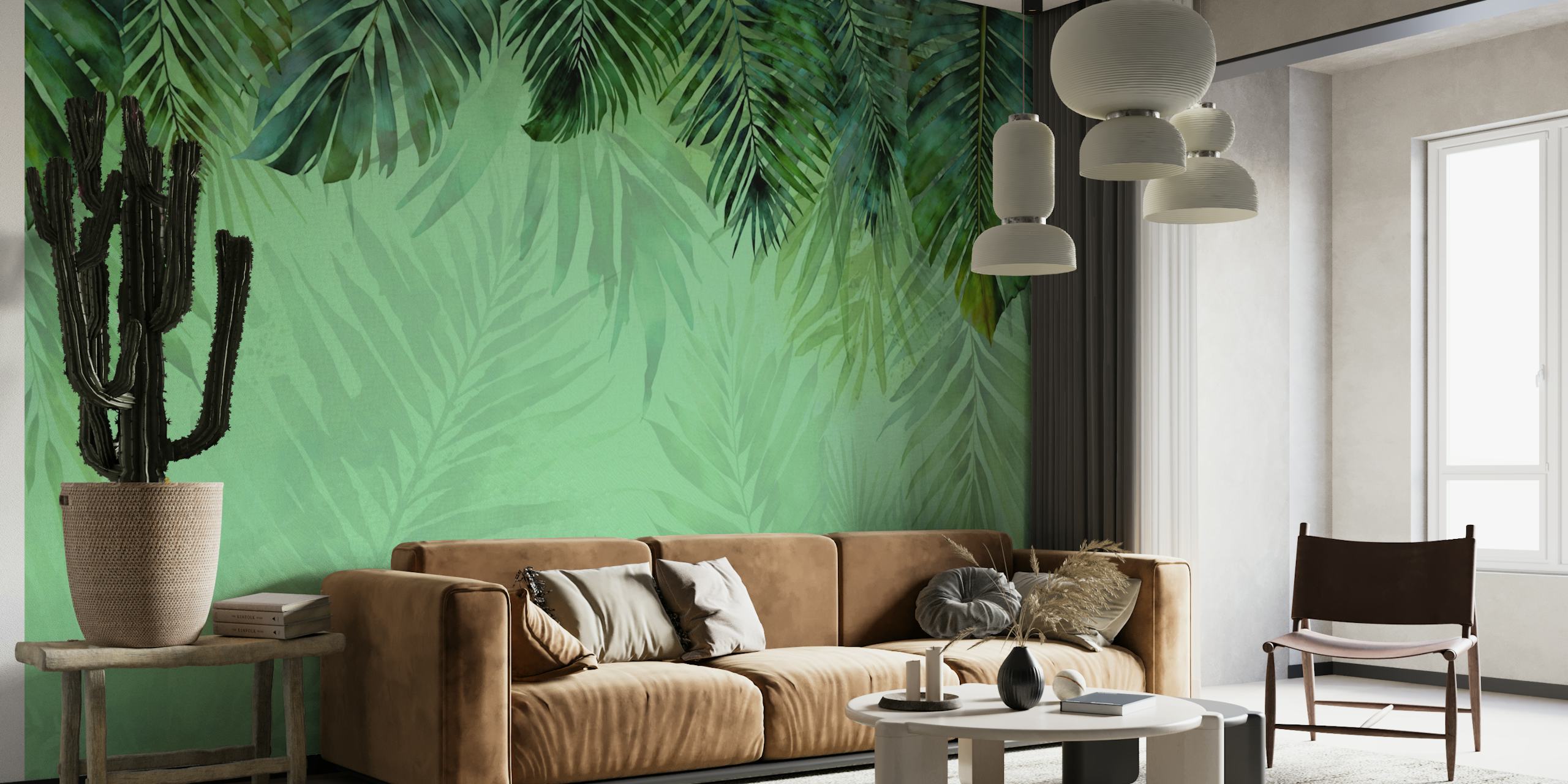 Emerald Green Jungle Vibe wallpaper