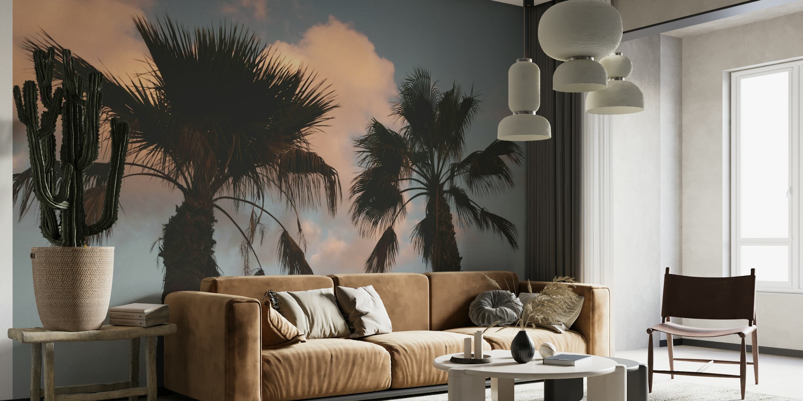 Sunset Palm Trees 1 papel de parede