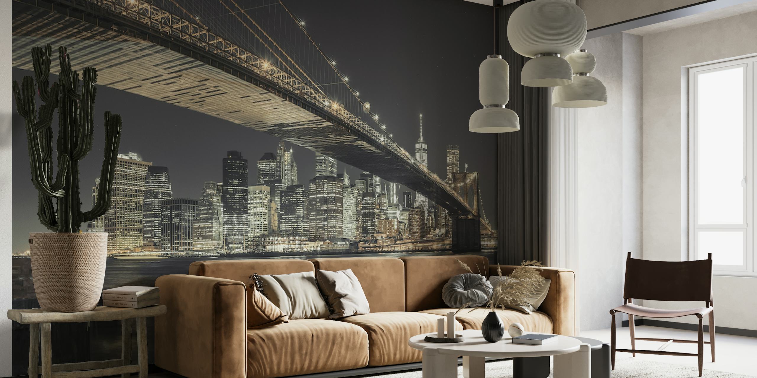 Timeless Splendor of the Brooklyn Bridge behang