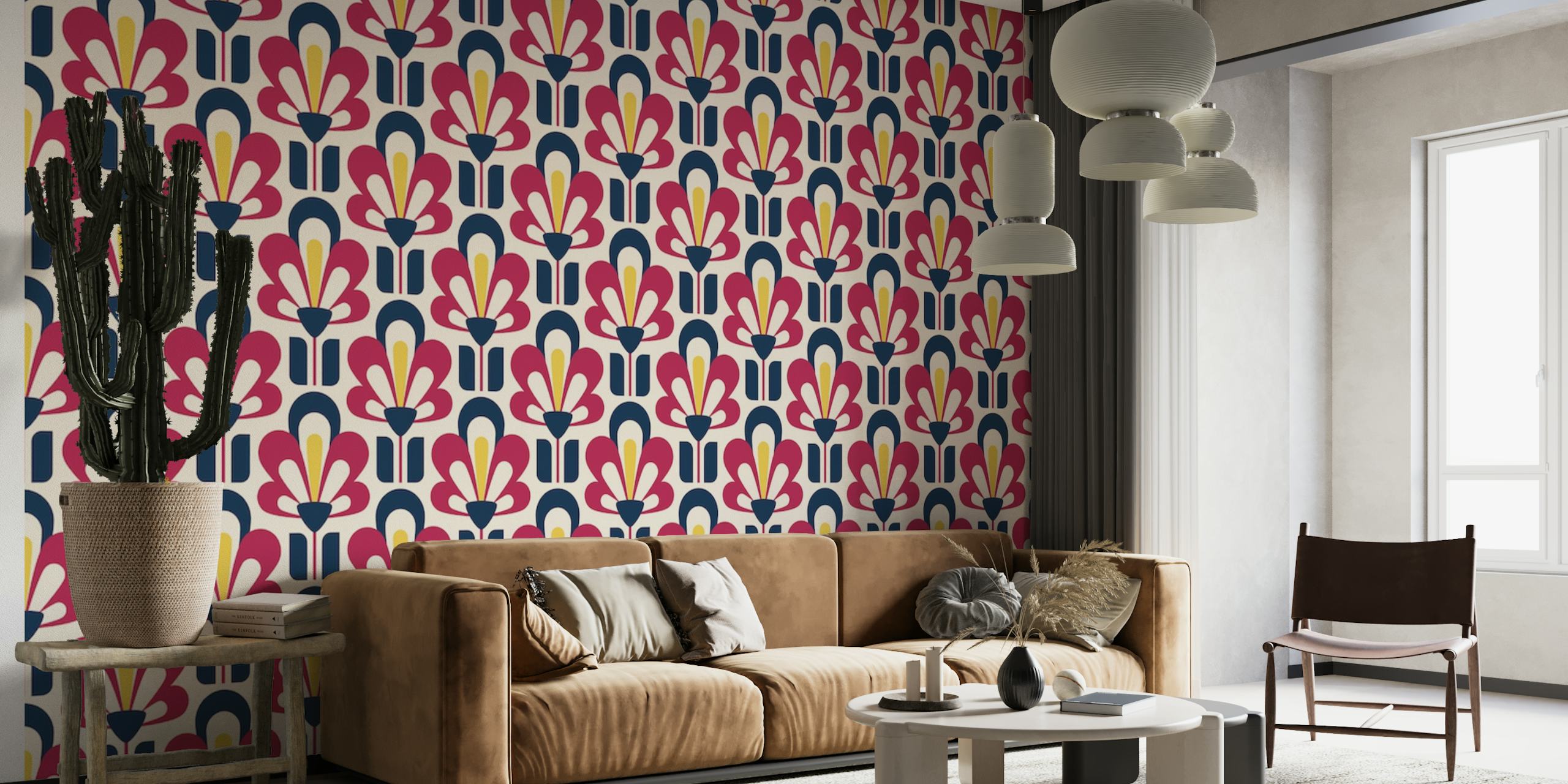 1052 abstract floral pattern papel de parede