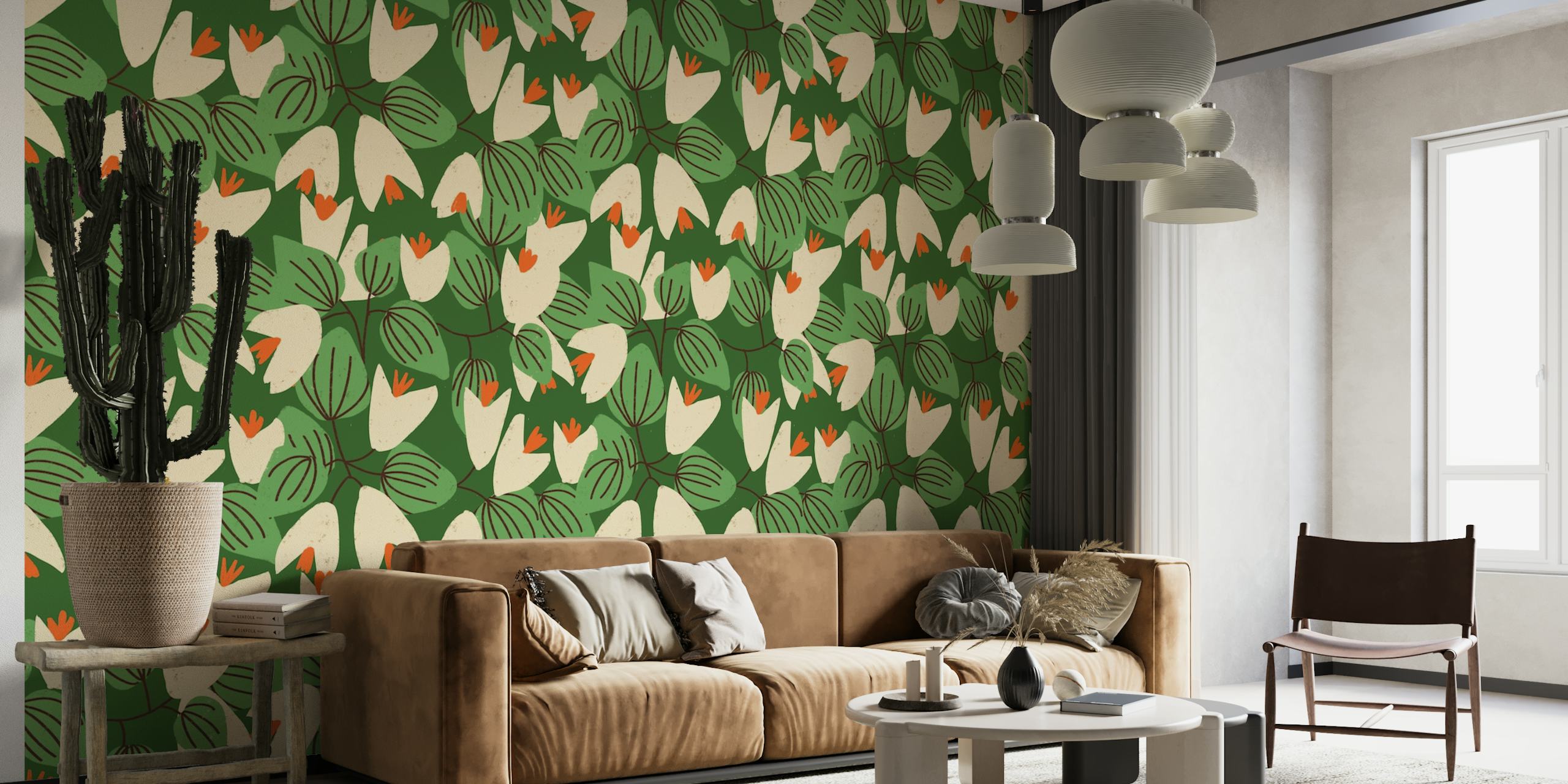 Mid Summer Flower Green wallpaper