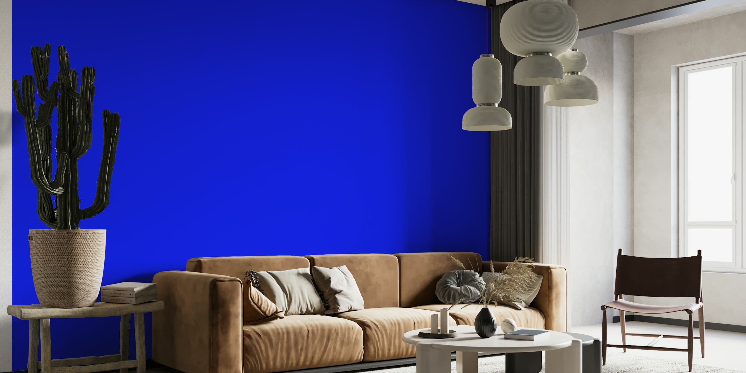 Blue Plain Color papel de parede