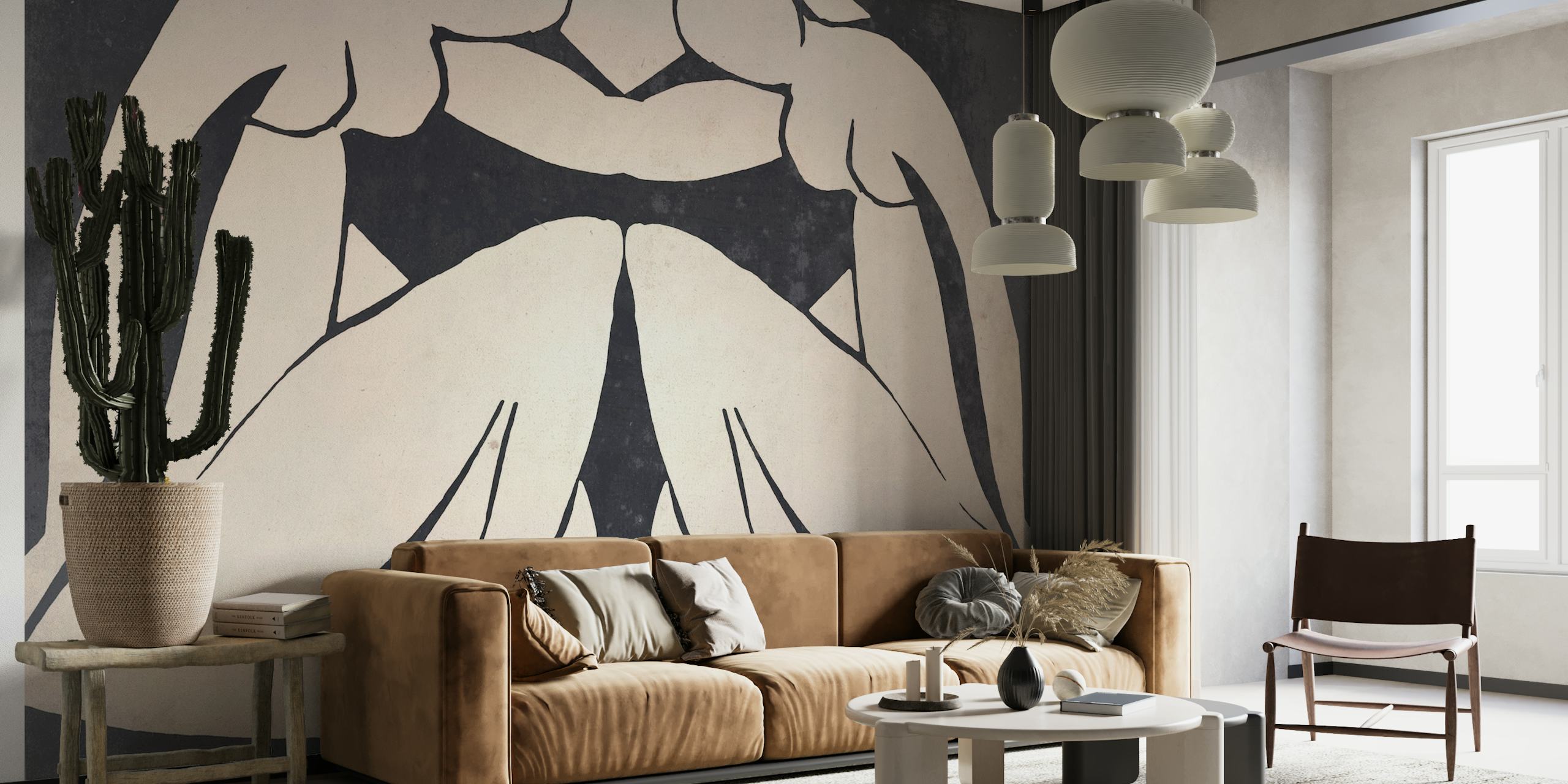 Neutral Matisse Sisters Grunge papel de parede
