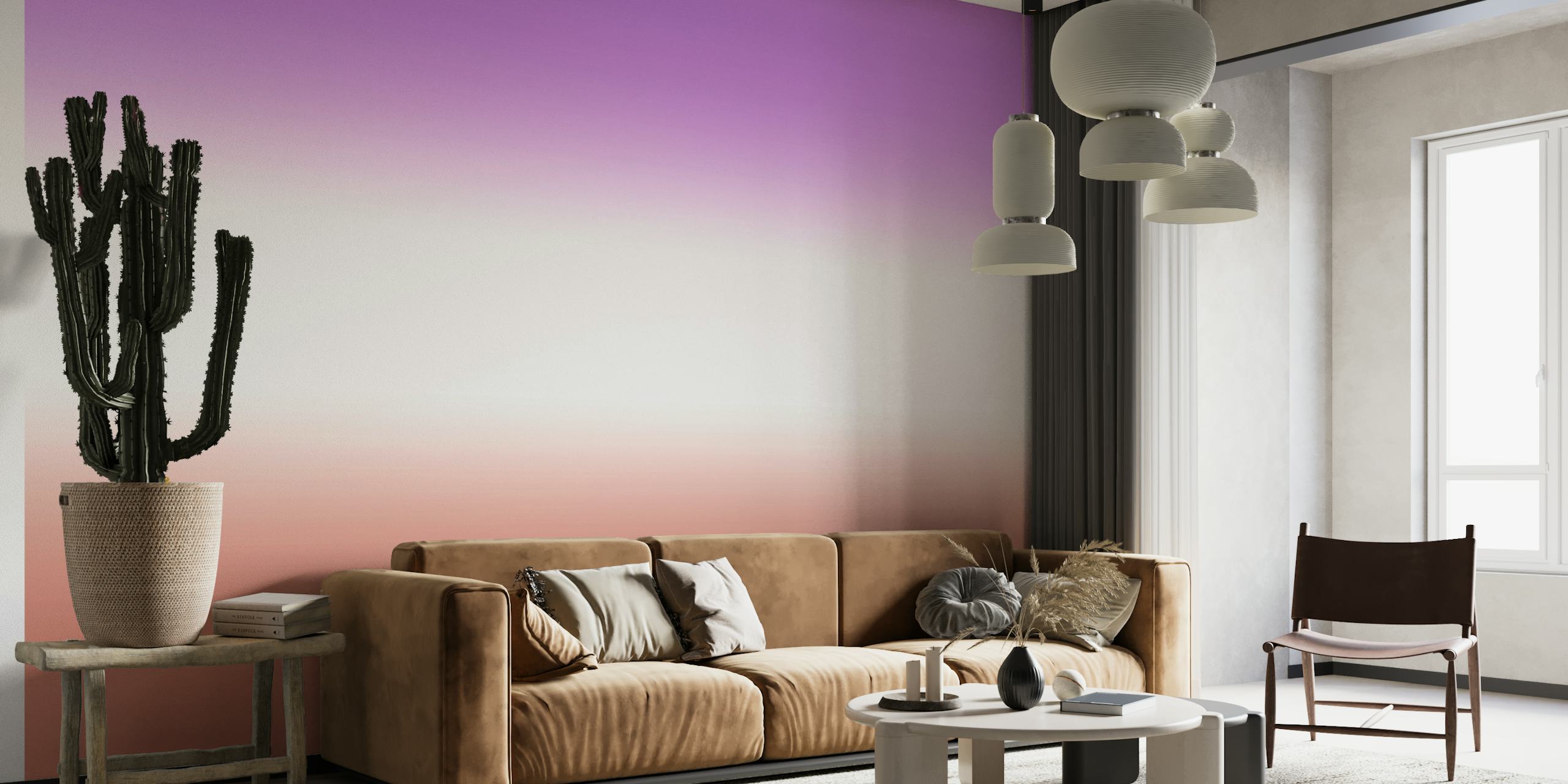 Bright Lilac to Fuzzy Wuzzy Gradient Wall Mural