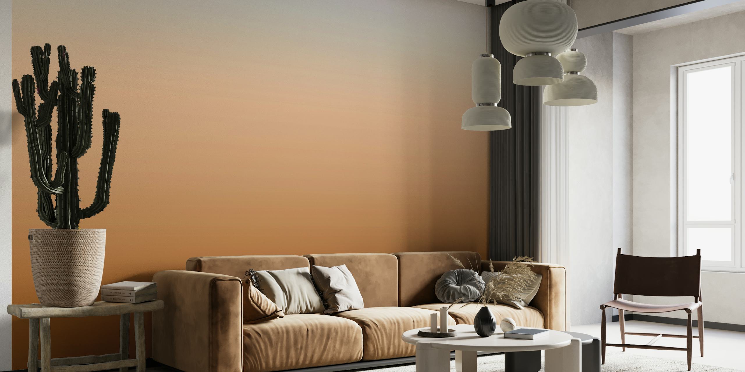 Mural de pared con degradado marrón silla de montar con una transición de tonos intensos a claros