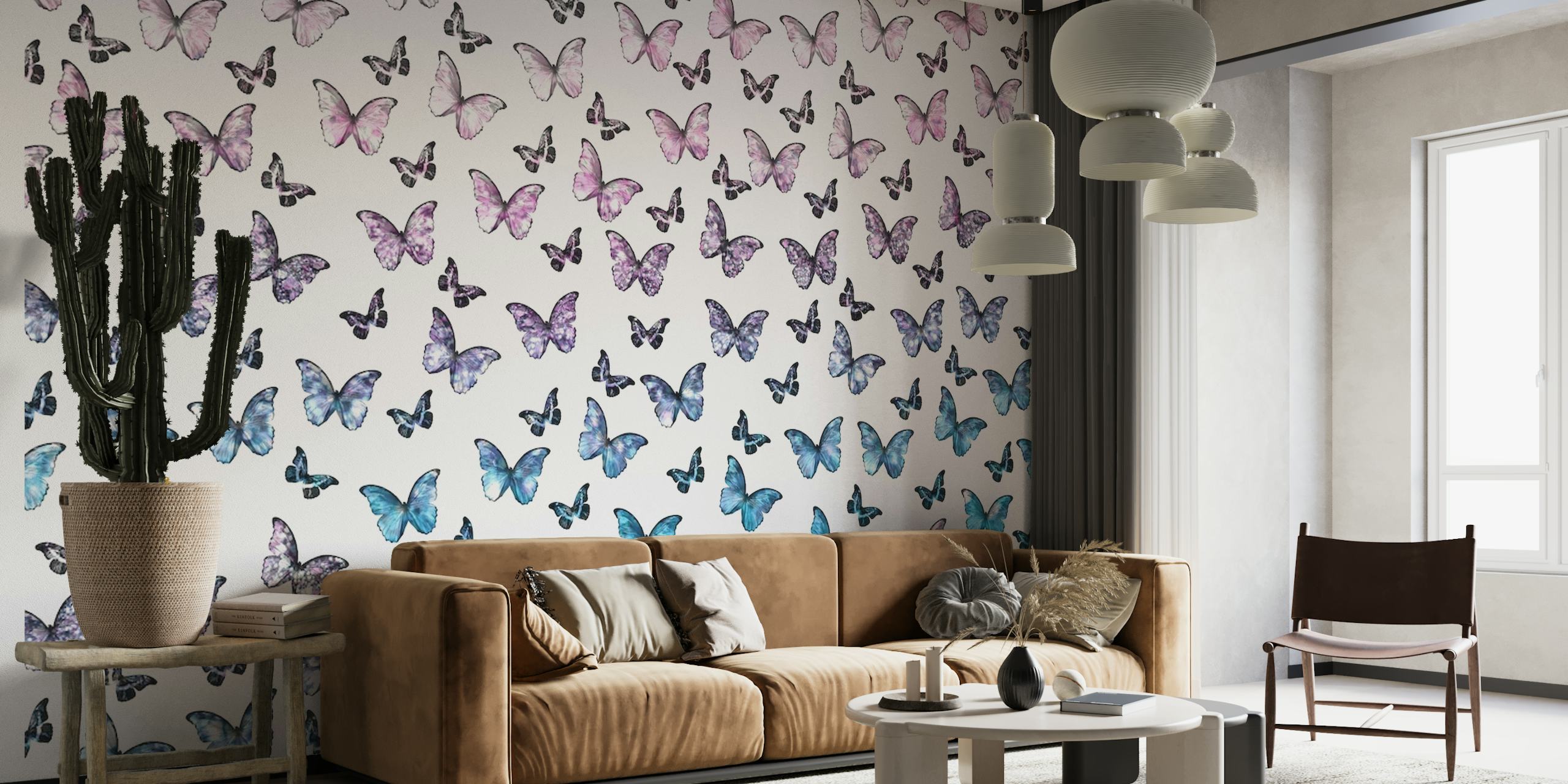 Dreamy Iridescent Butterfly Pattern 2 behang