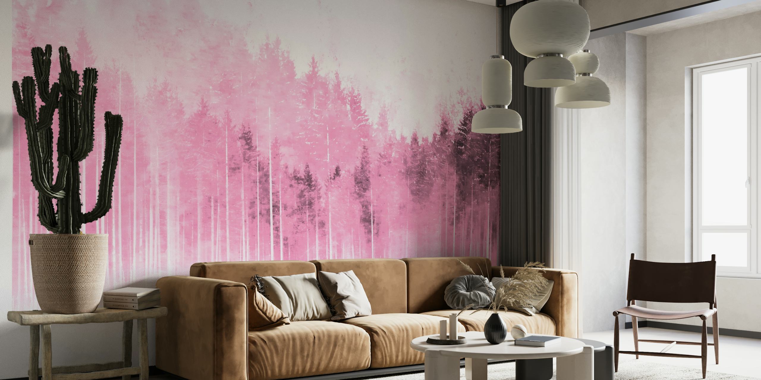 Pink Pine Wood Mist tapete
