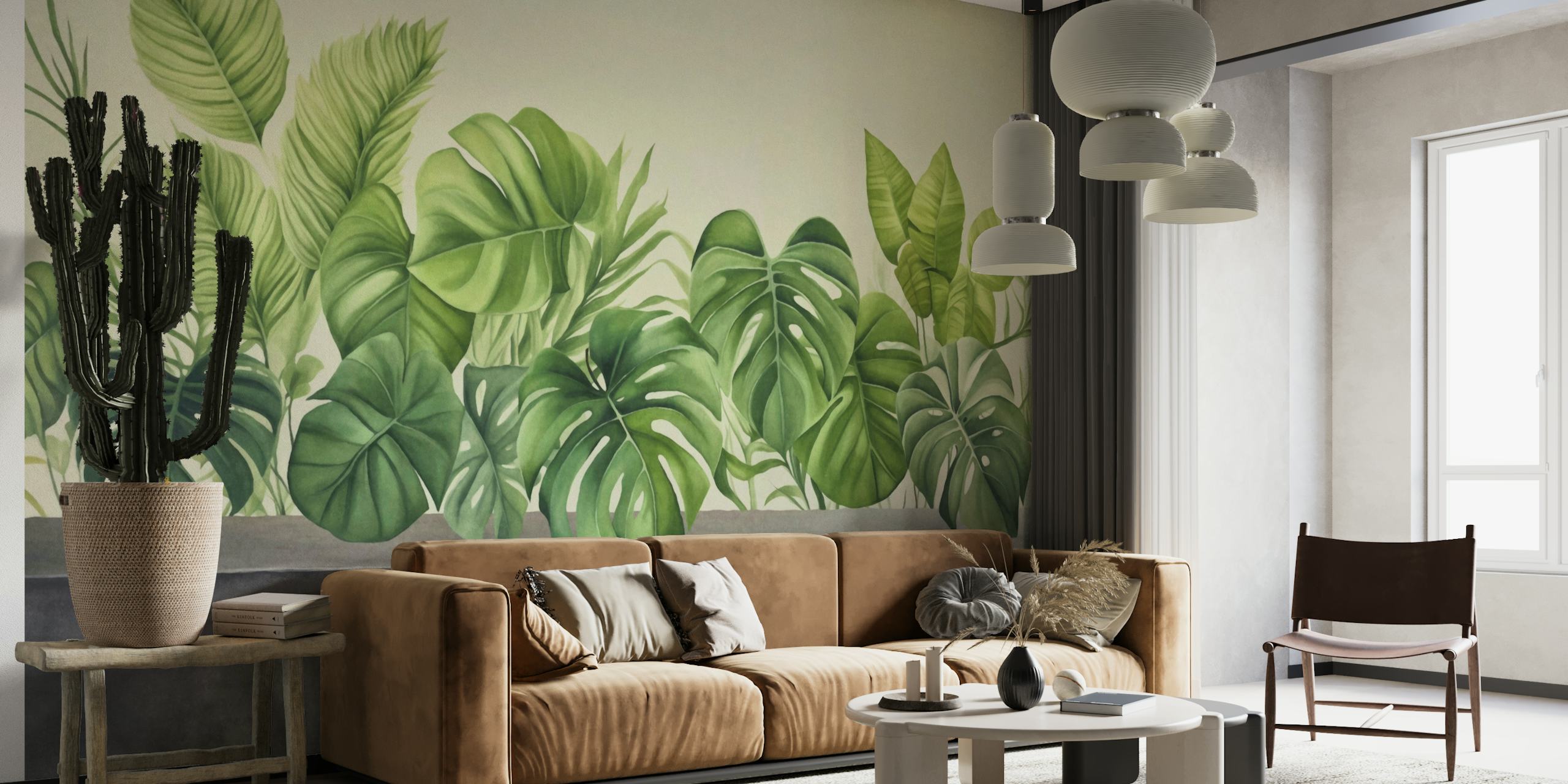 Urban Gardening Green Tropical Plants Art papel de parede