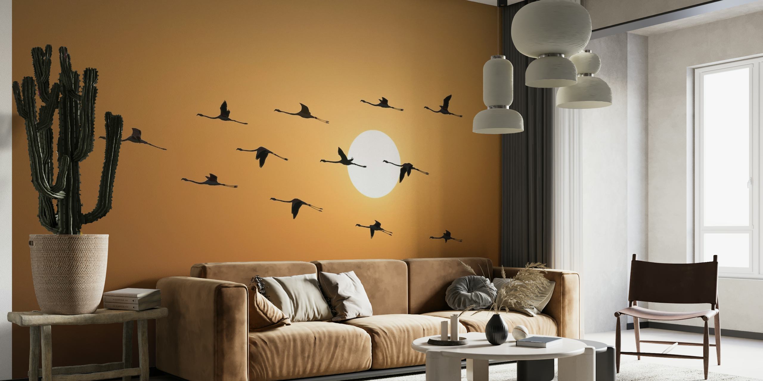 Flamingo Silhouettes papel de parede