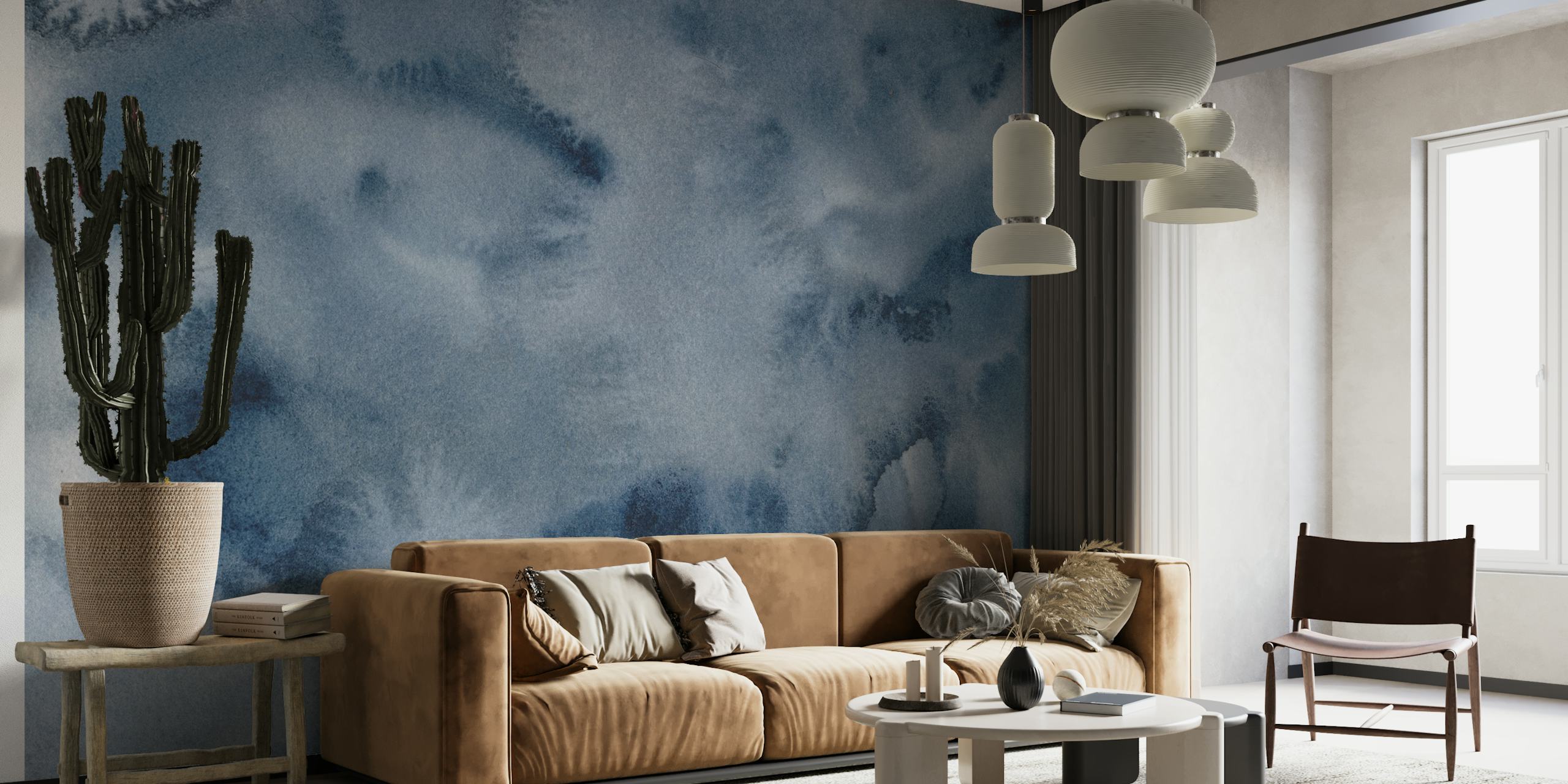 Watercolour Wall in Blue tapete