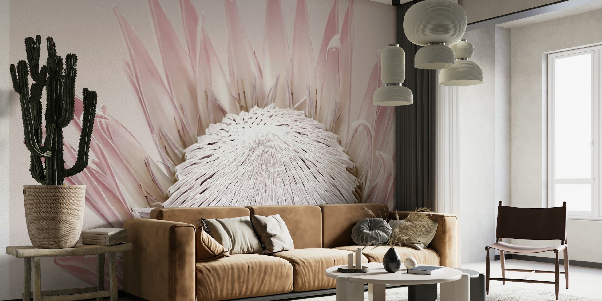 Pink King Protea Flower behang