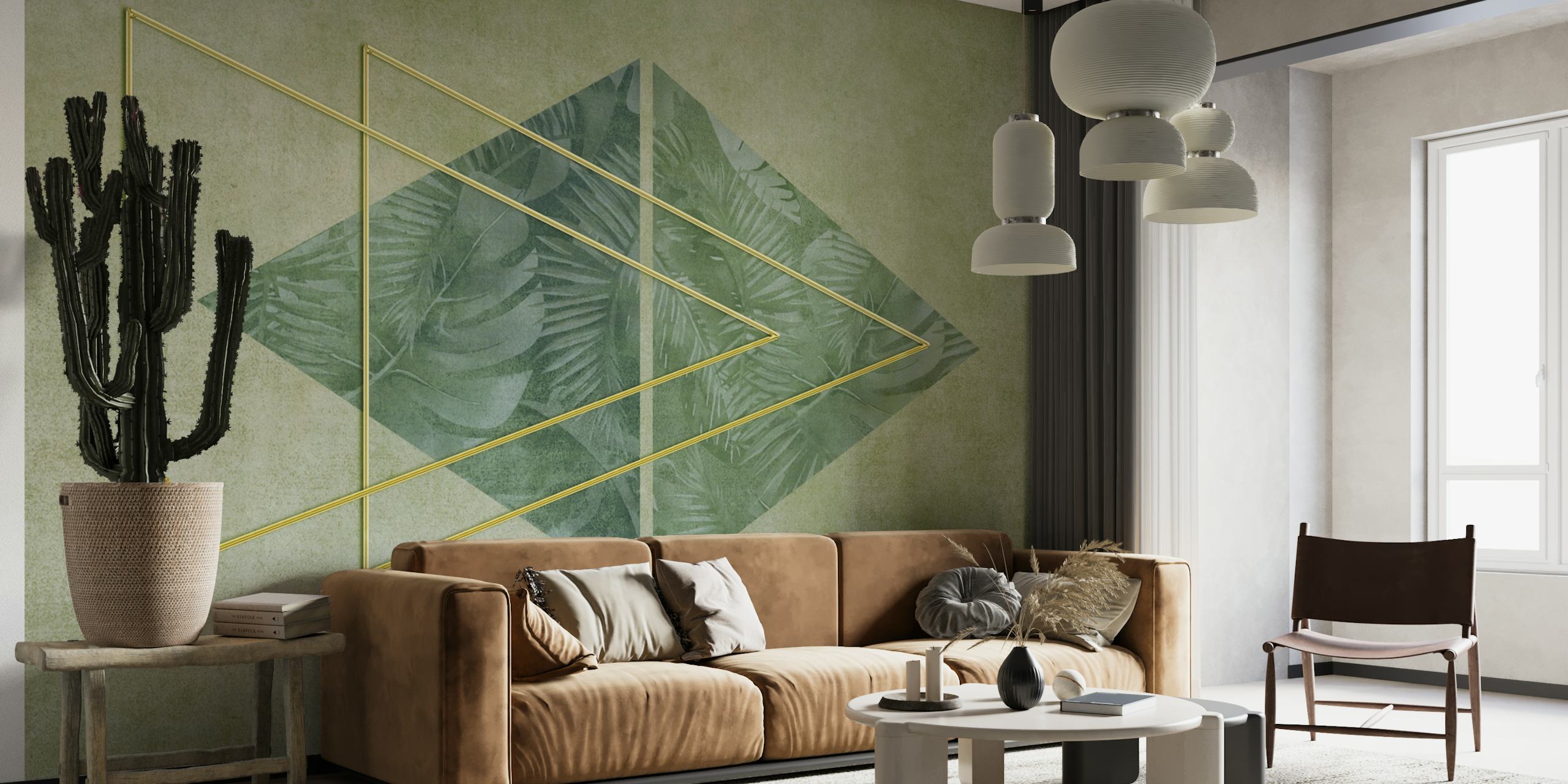 Mid Century Triangle Leaf Geometry wallpaper