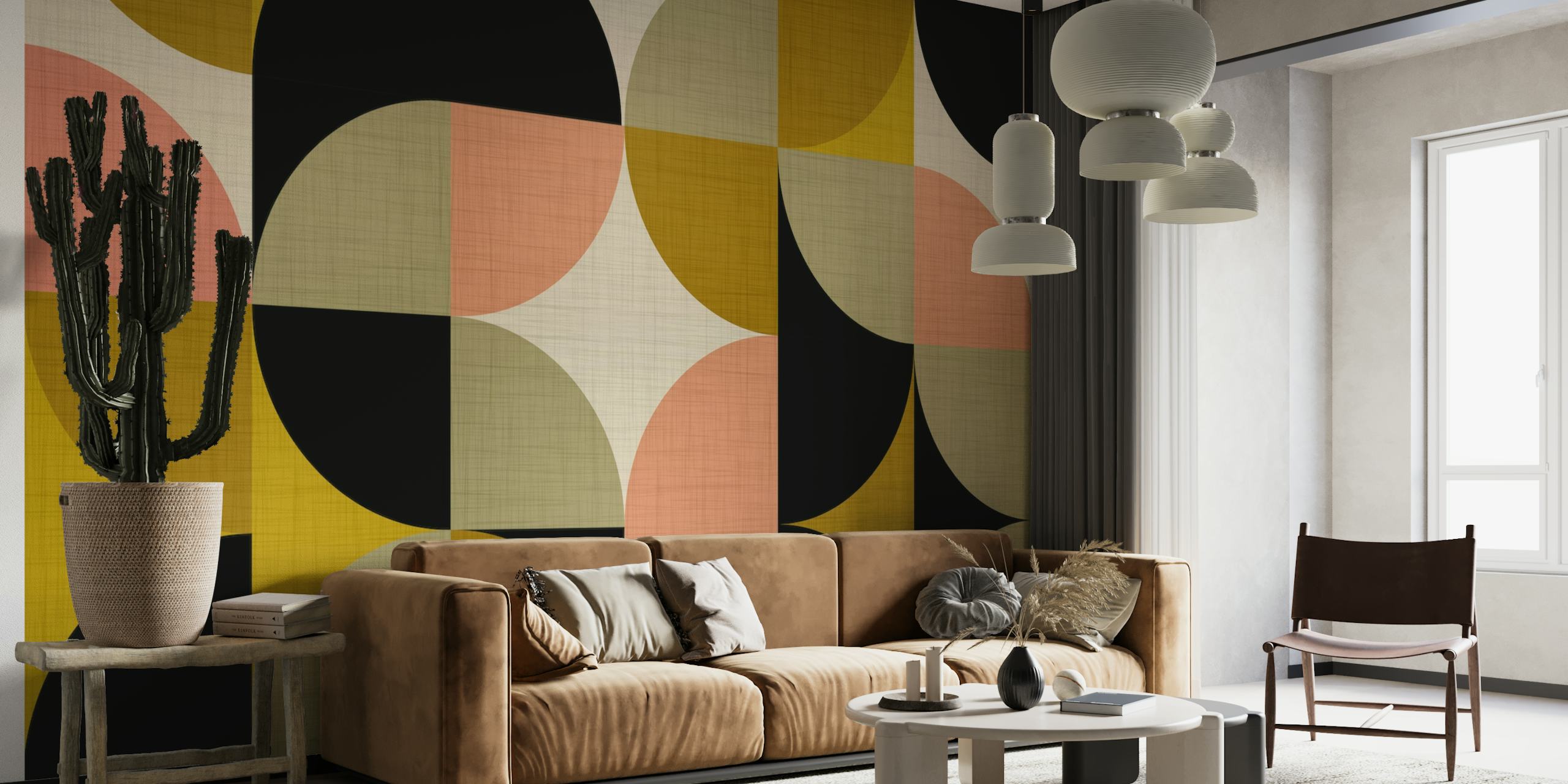Mid-Century Bauhaus Fabric behang
