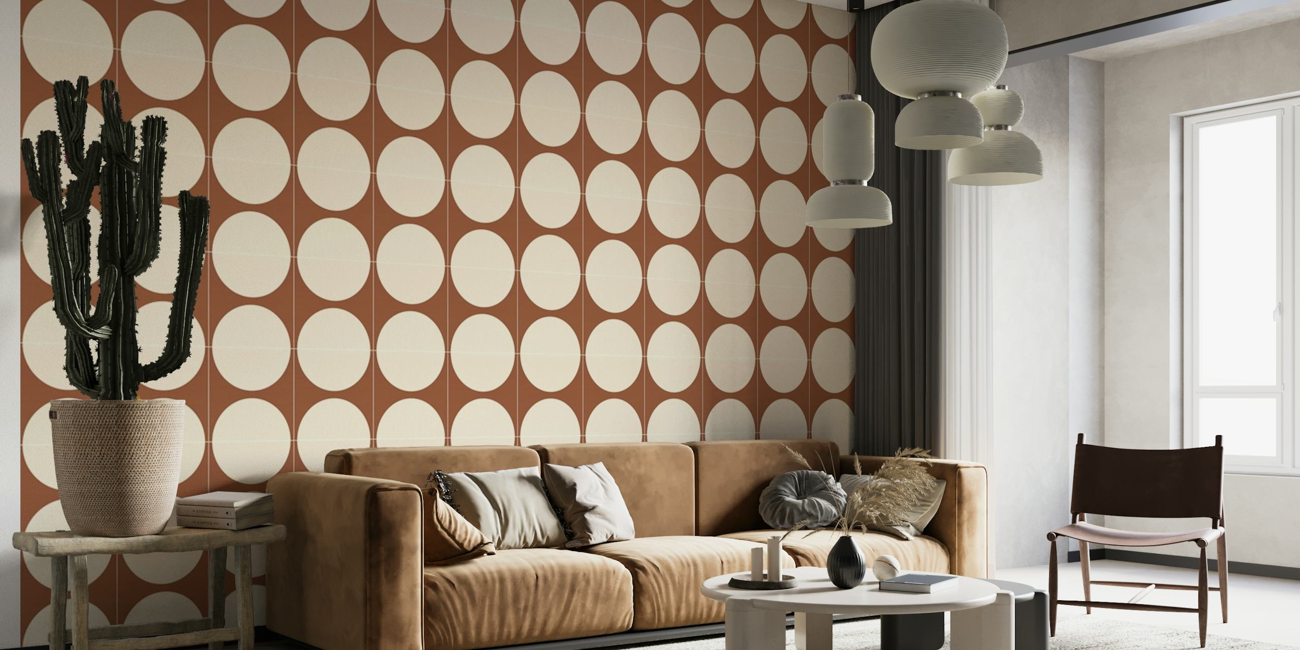 Painted Cotto Tiles Cream ταπετσαρία