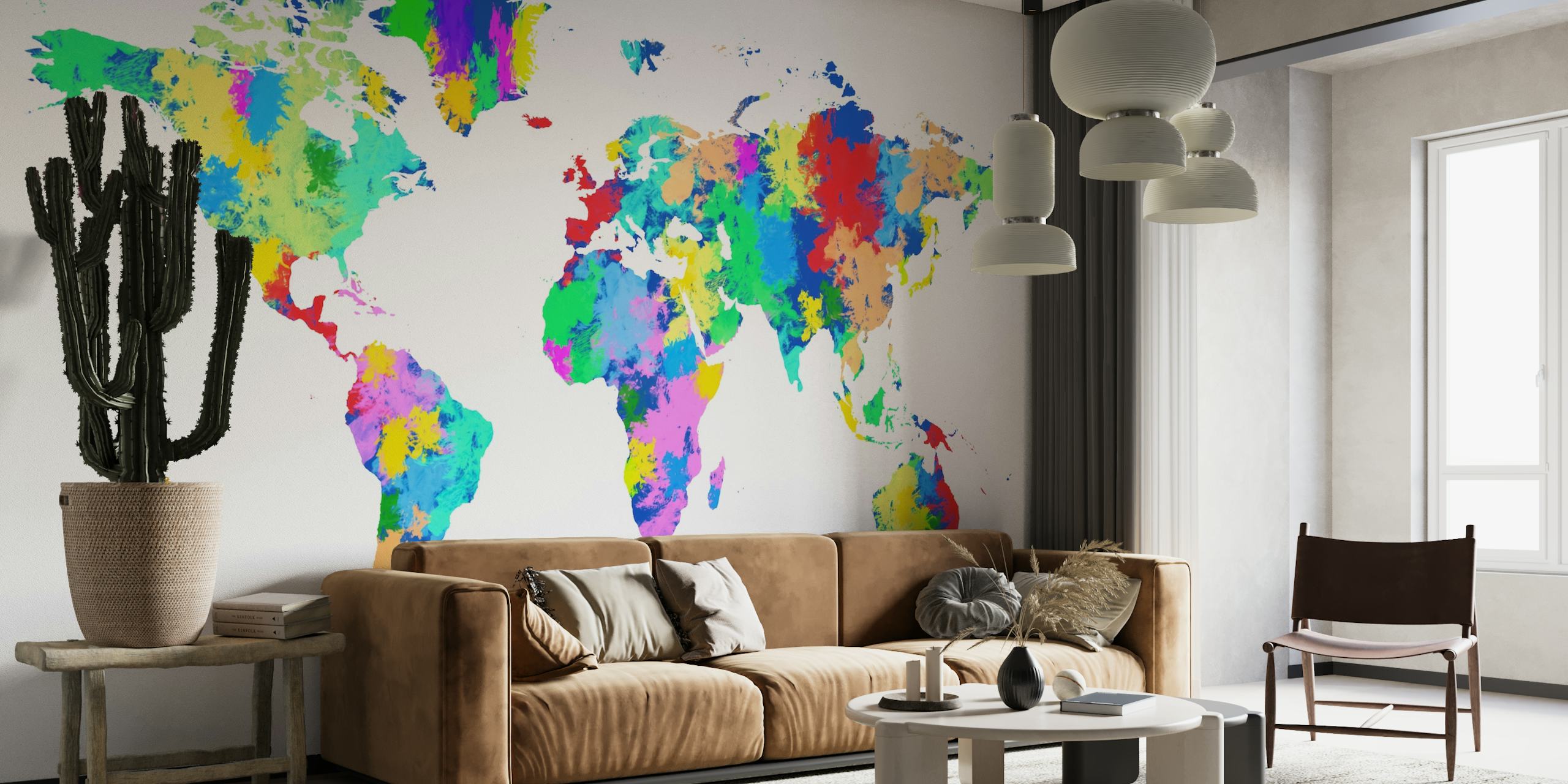 World Map Watercolor ταπετσαρία