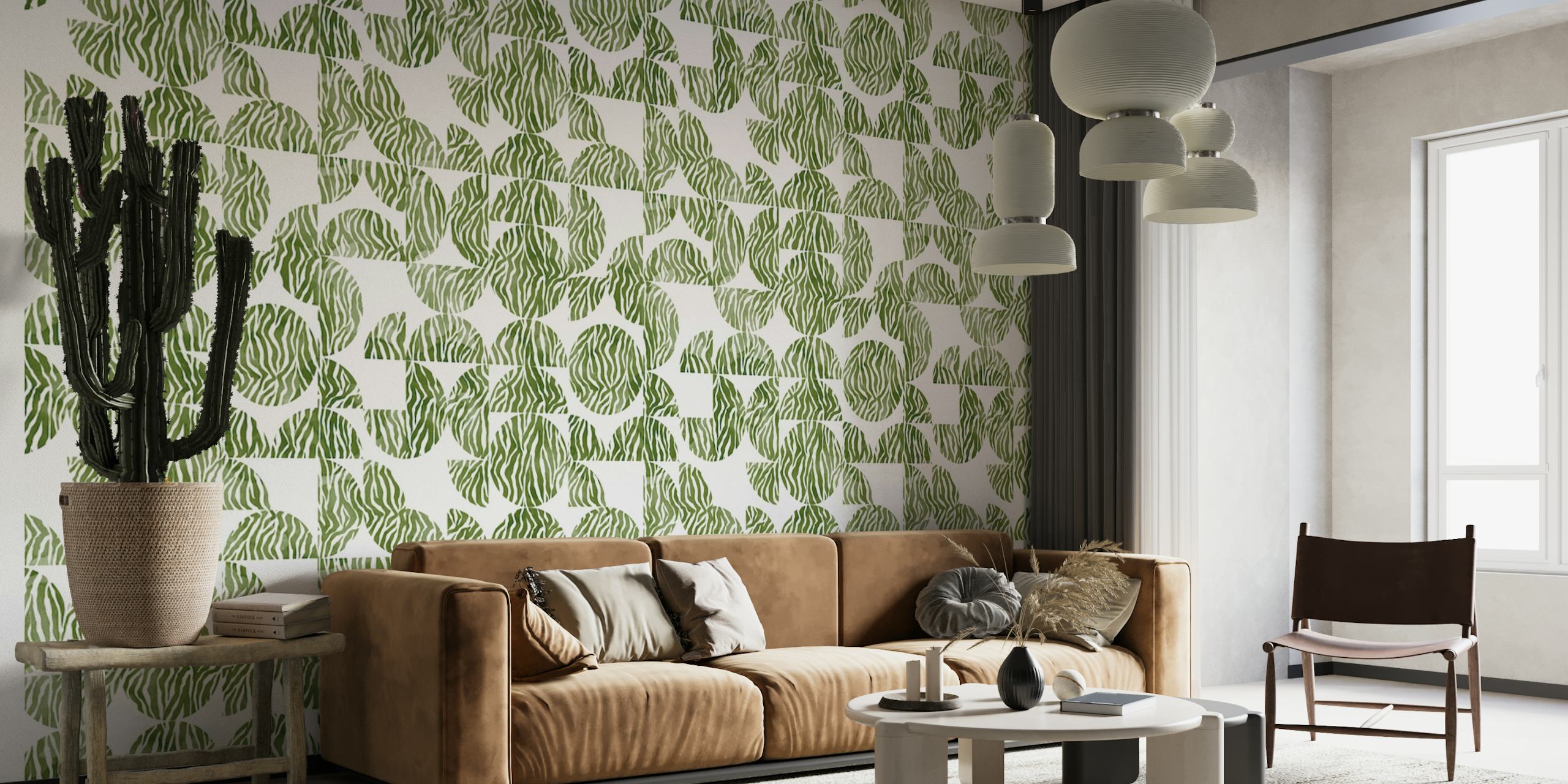 Zidna slika sa zelenim mozaikom i životinjskim uzorkom