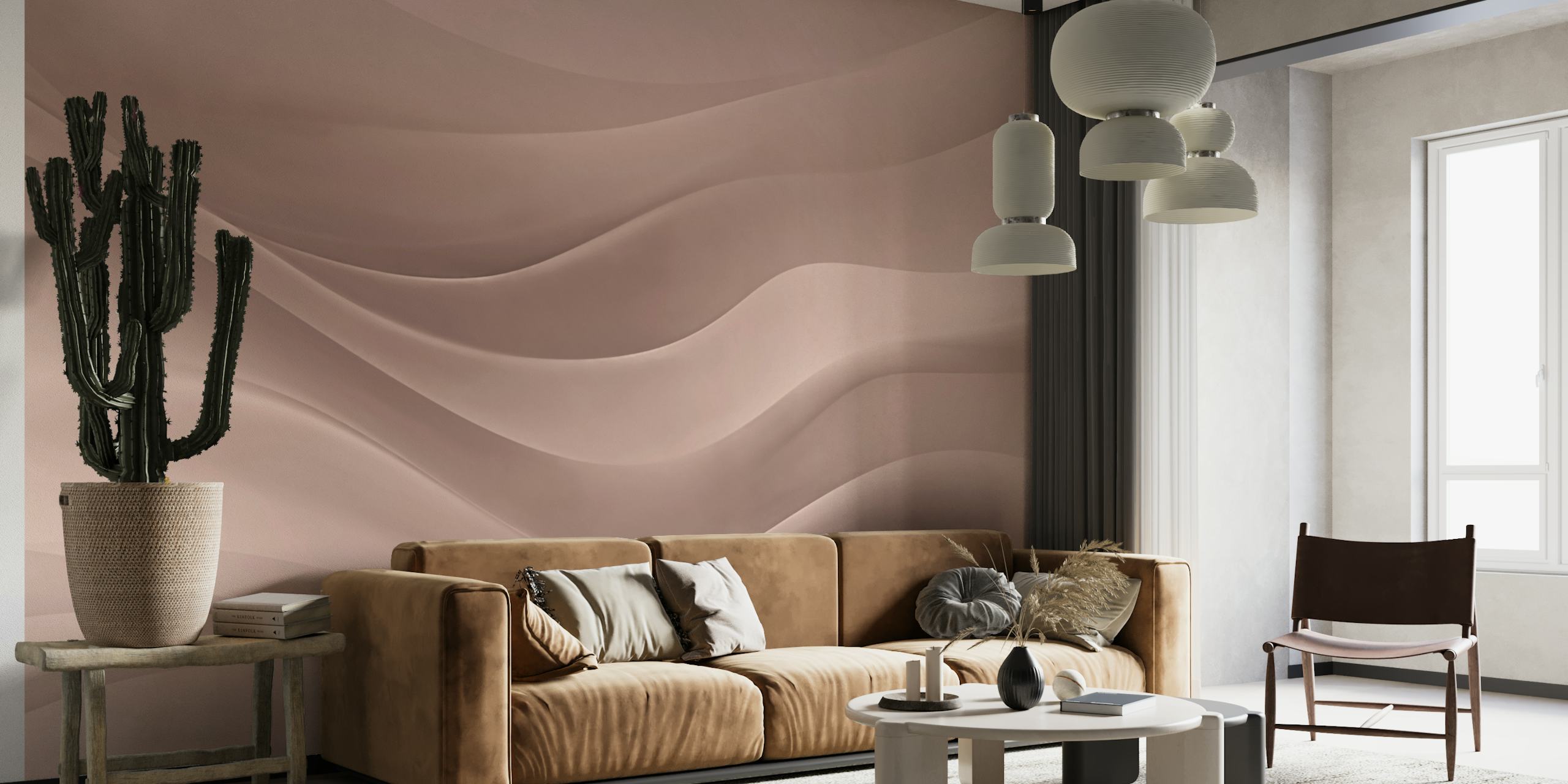 Soothing Calm Waves Rose Gold Brown ταπετσαρία