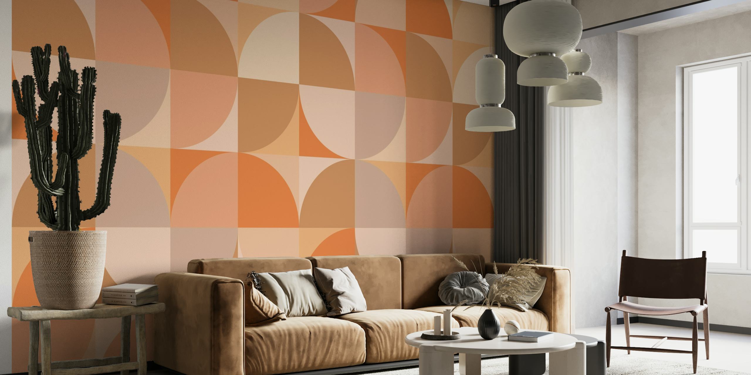 Peach Fuzz Bauhaus wallpaper