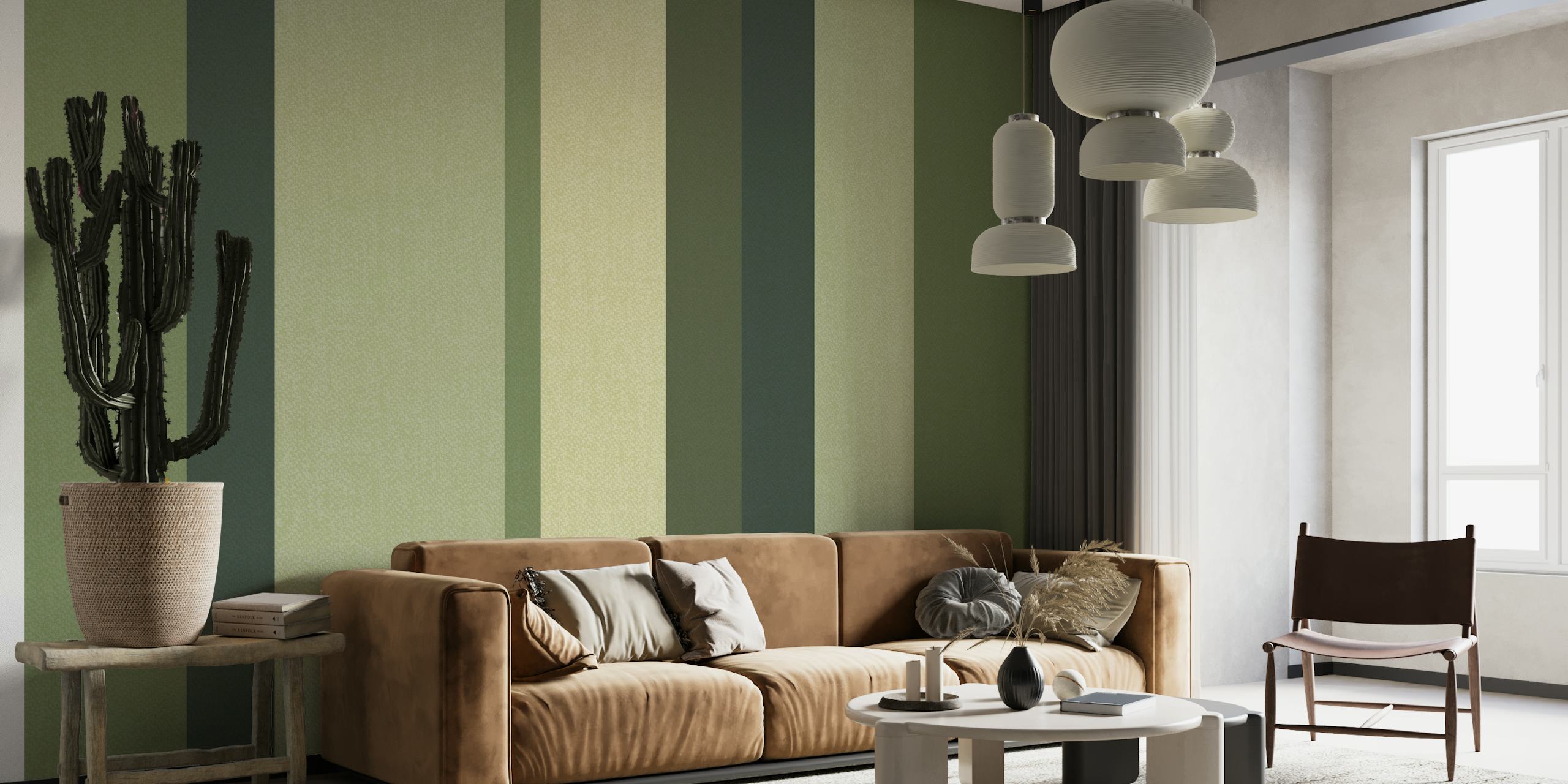 Muted Green Stripes tapete