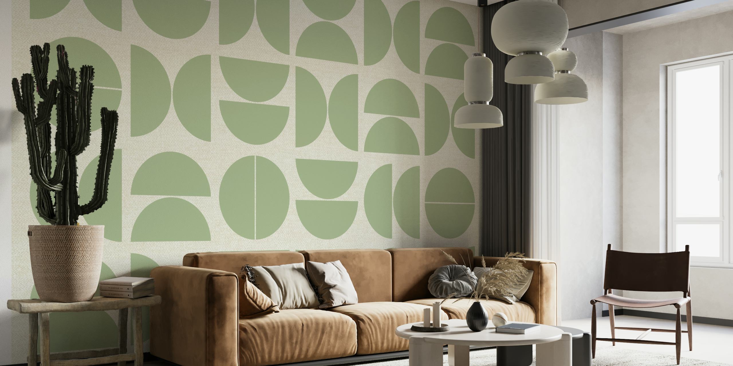 Pastel Green Bauhaus behang