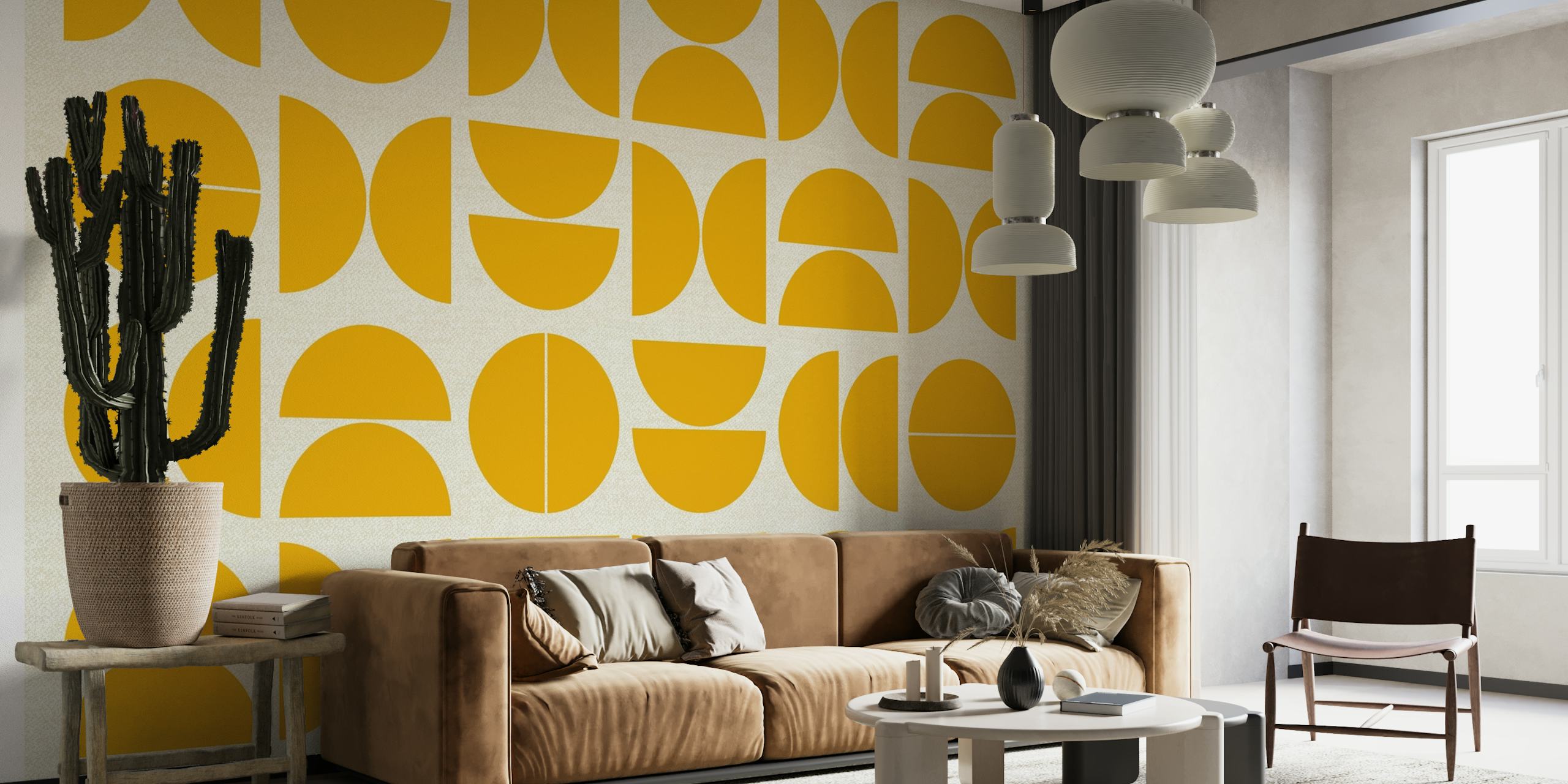 Gold Yellow Bauhaus wallpaper