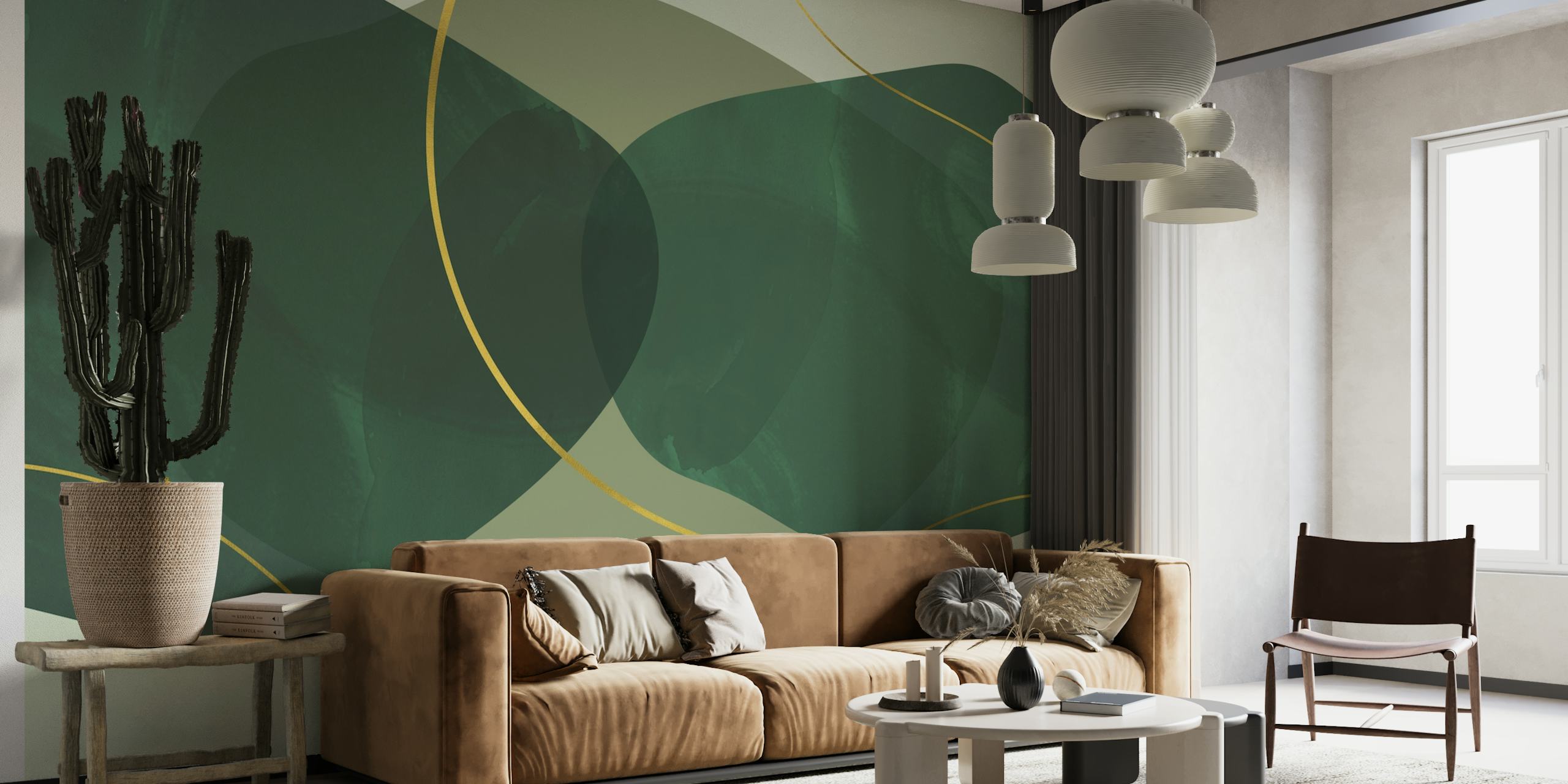 Green Mid-Century Luxury wallpaper