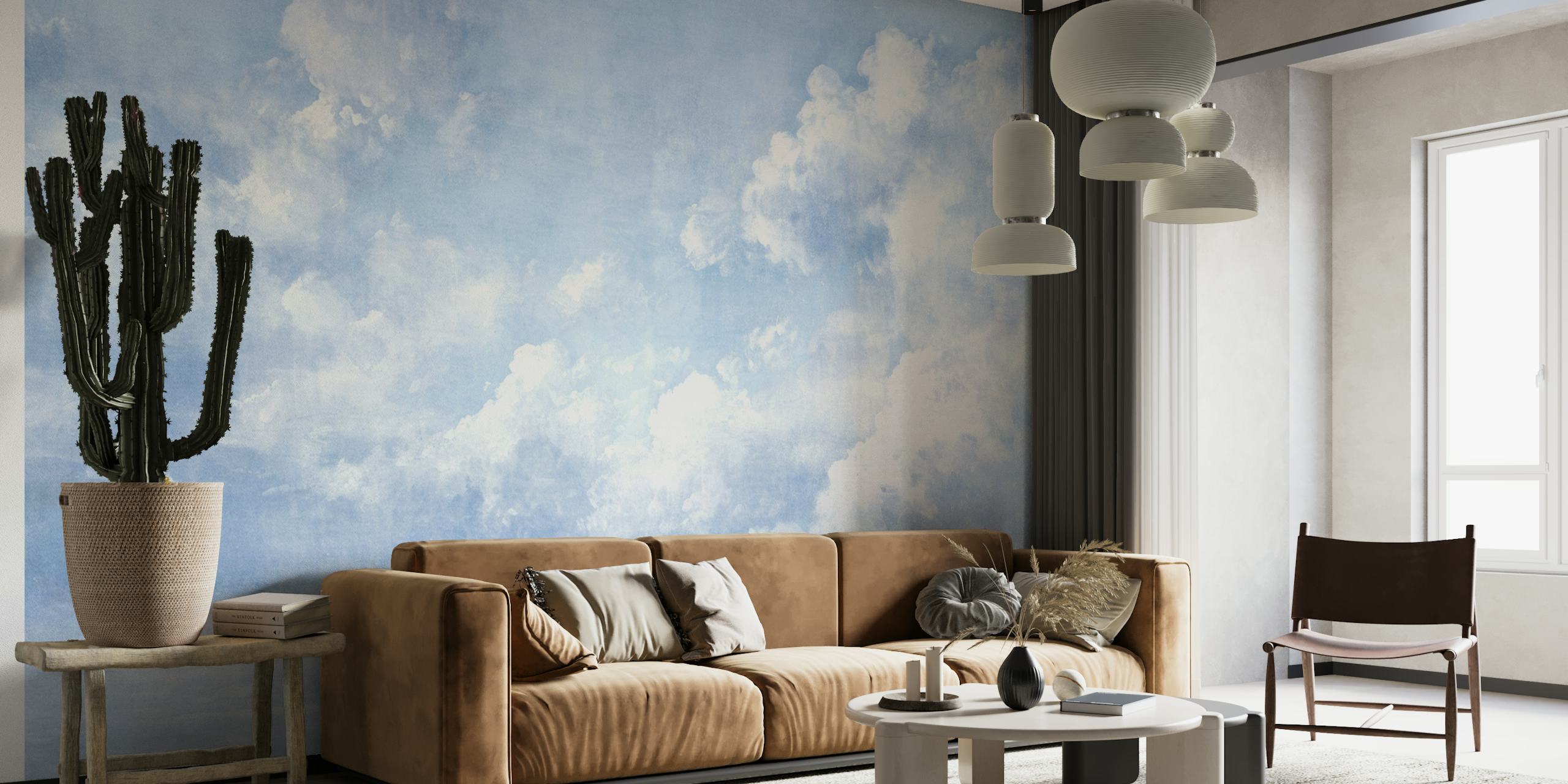 Serenity - Pastel Blue Sky in Safir papel de parede