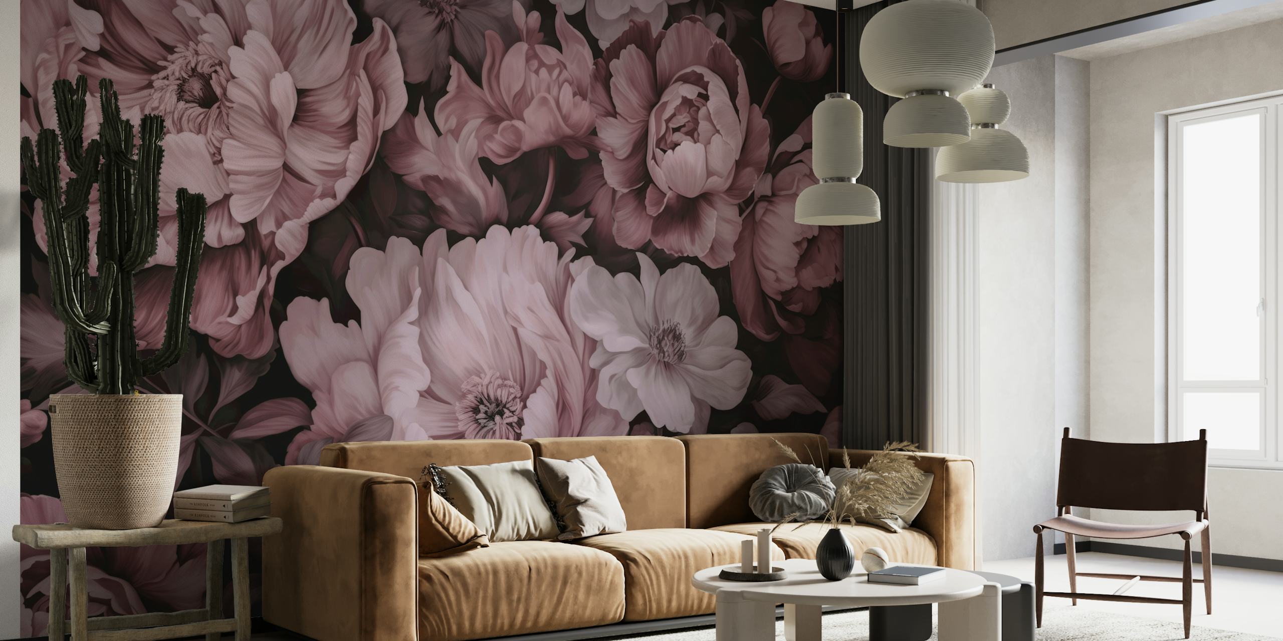 Regency Vibe Floral Opulence Pastel Pink wallpaper
