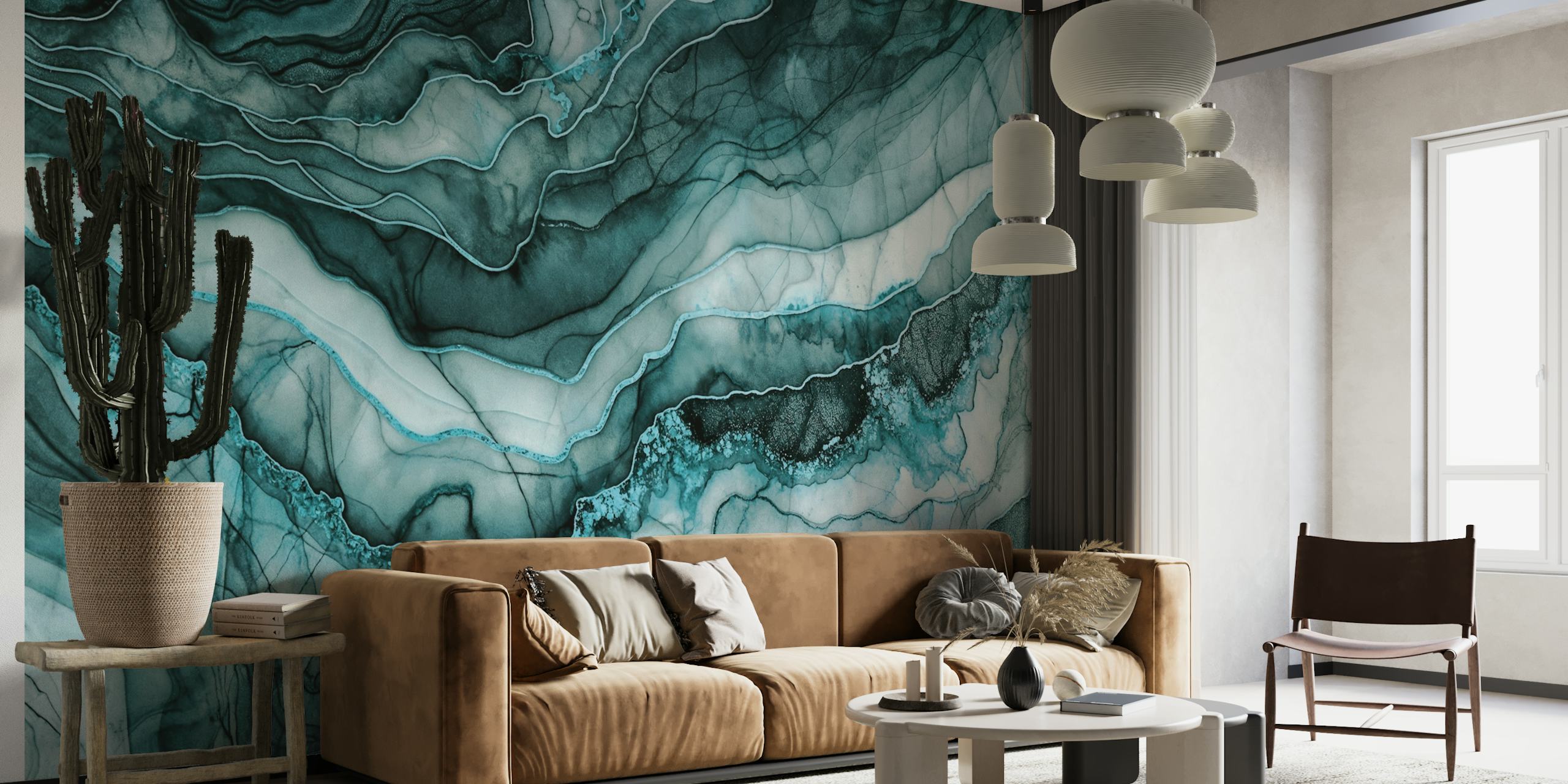 Magnific Marble De Luxe Teal wallpaper