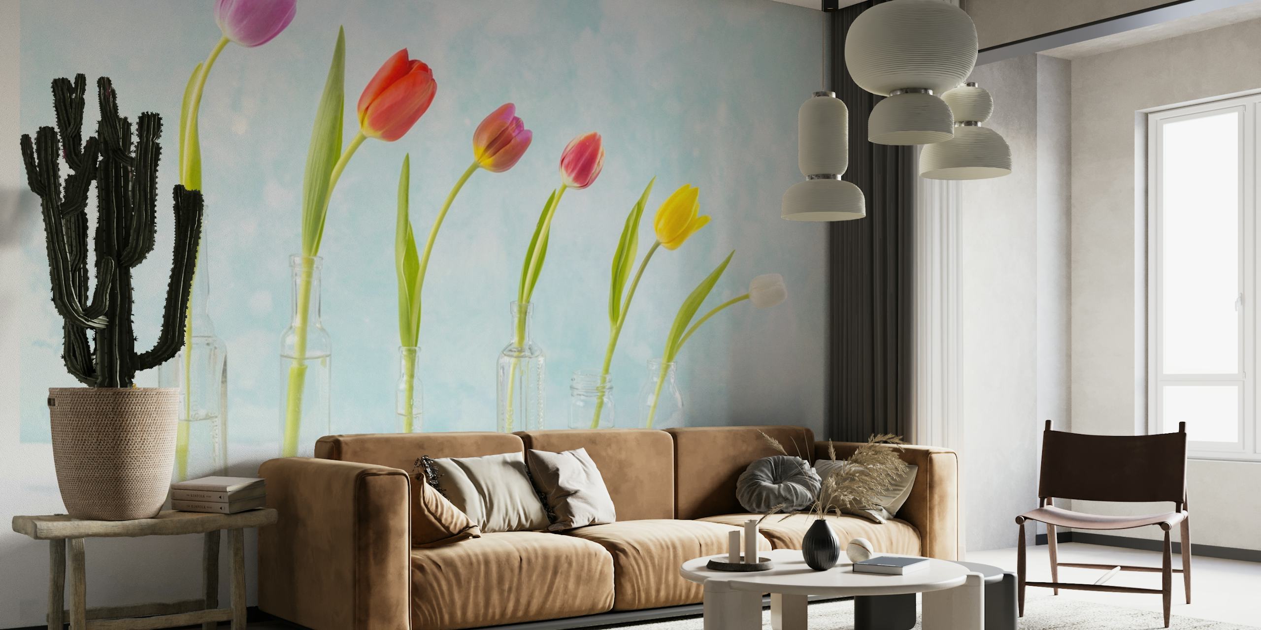 Glass Encased Tulips papel pintado