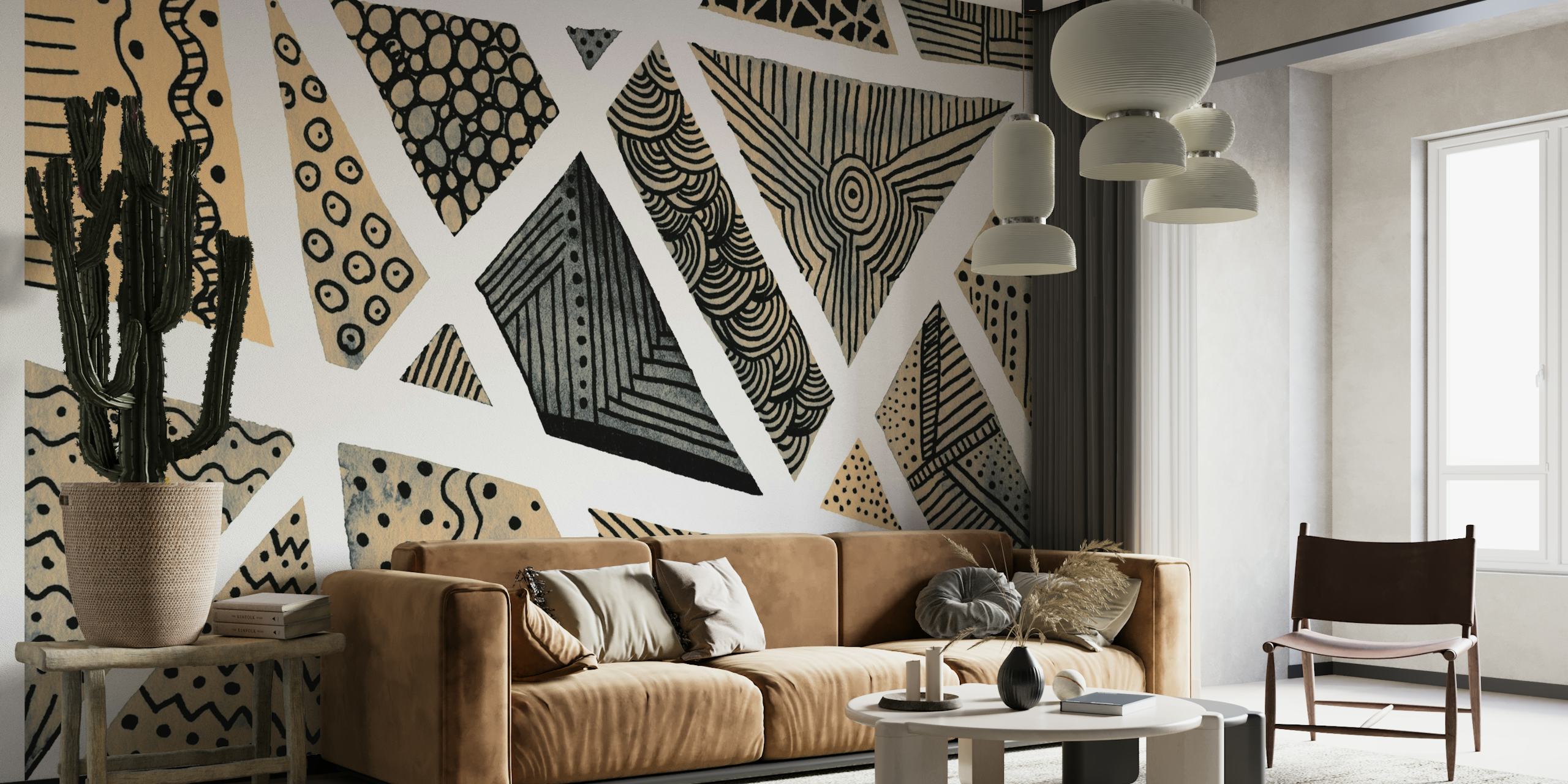 Brown zentangle wallpaper