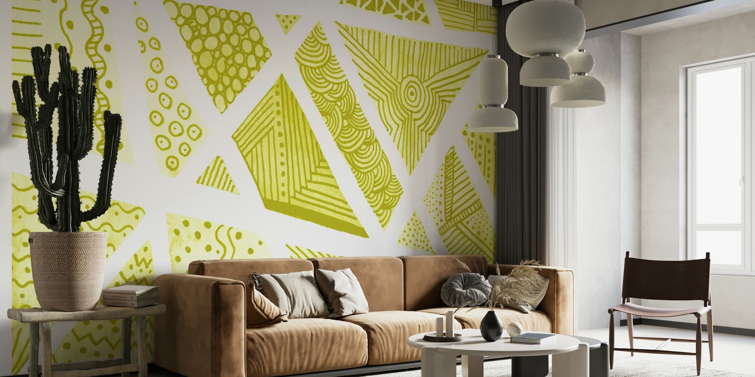 Yellow zentangle wallpaper