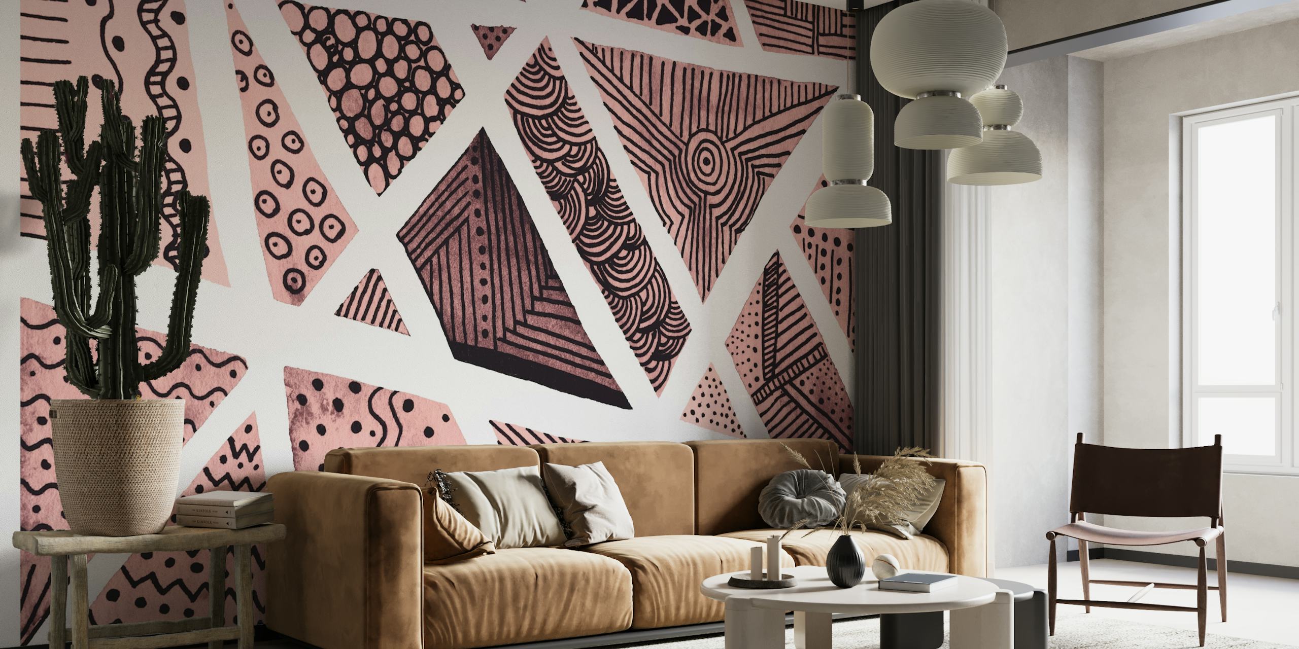 Neutral palette zentangle wallpaper