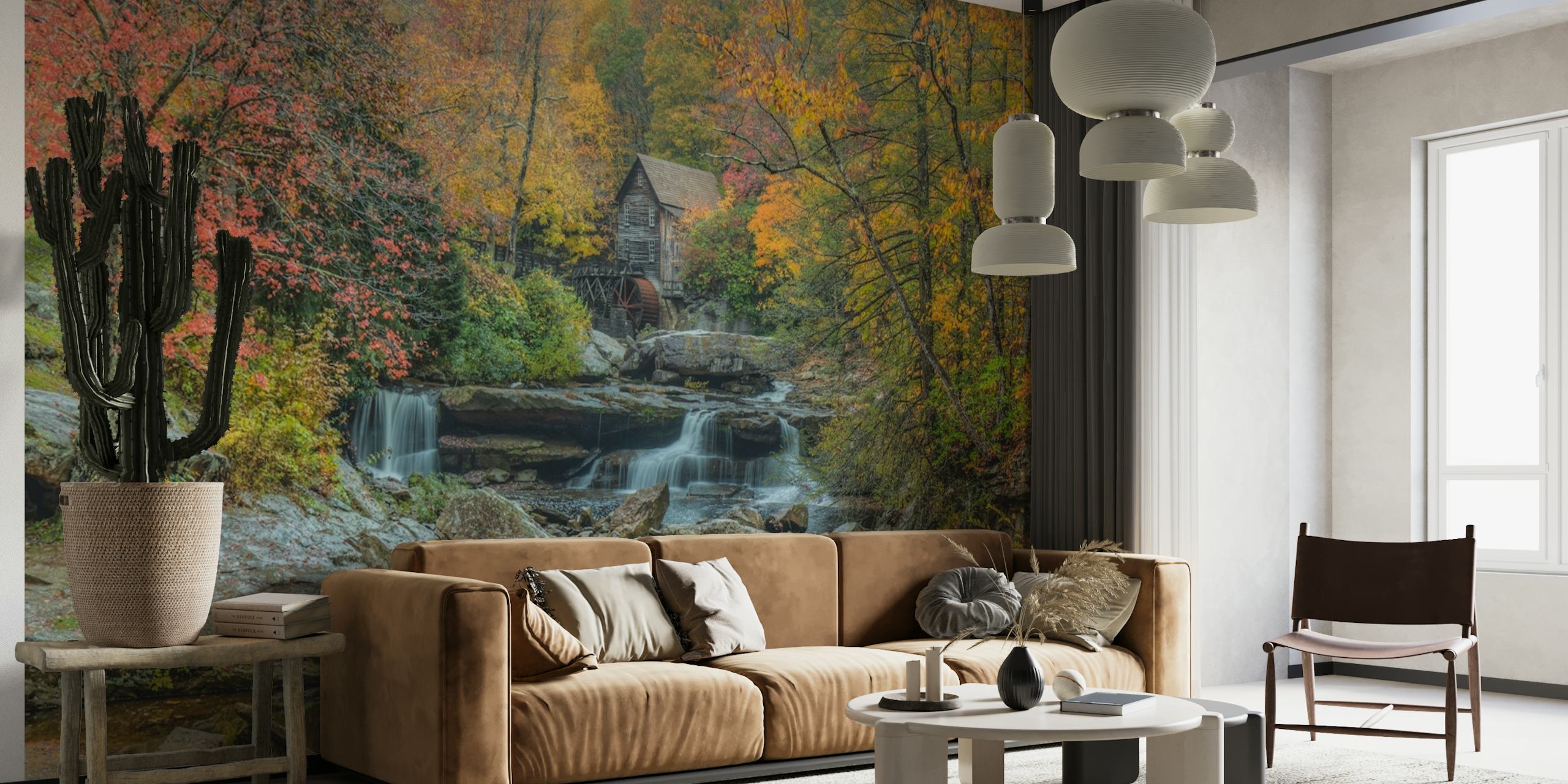 Glade Creek Grist Mill In Autumn 1 wallpaper