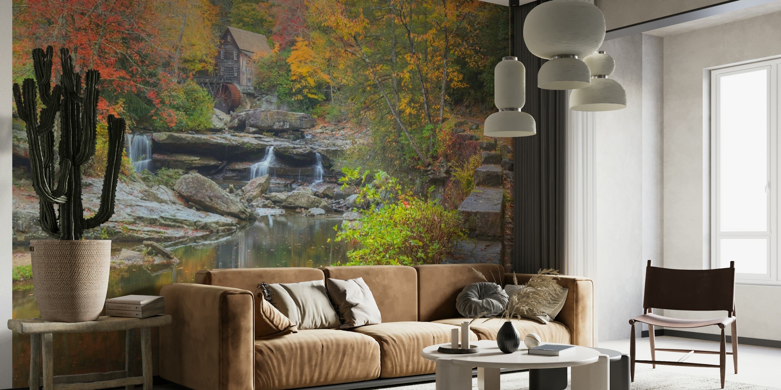 Glade Creek Grist Mill In Autumn 2 wallpaper