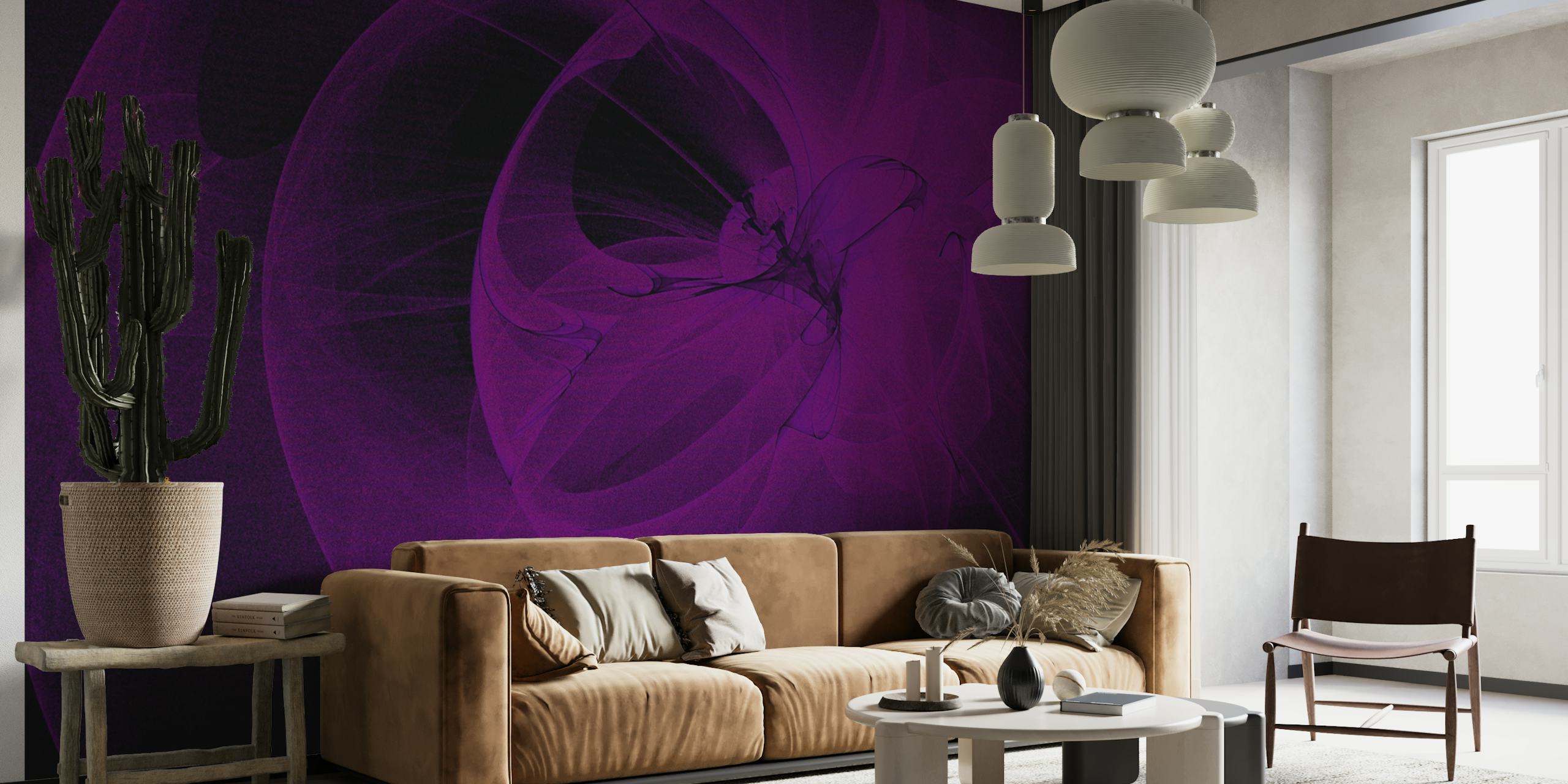 Purple Abstract Fractal behang