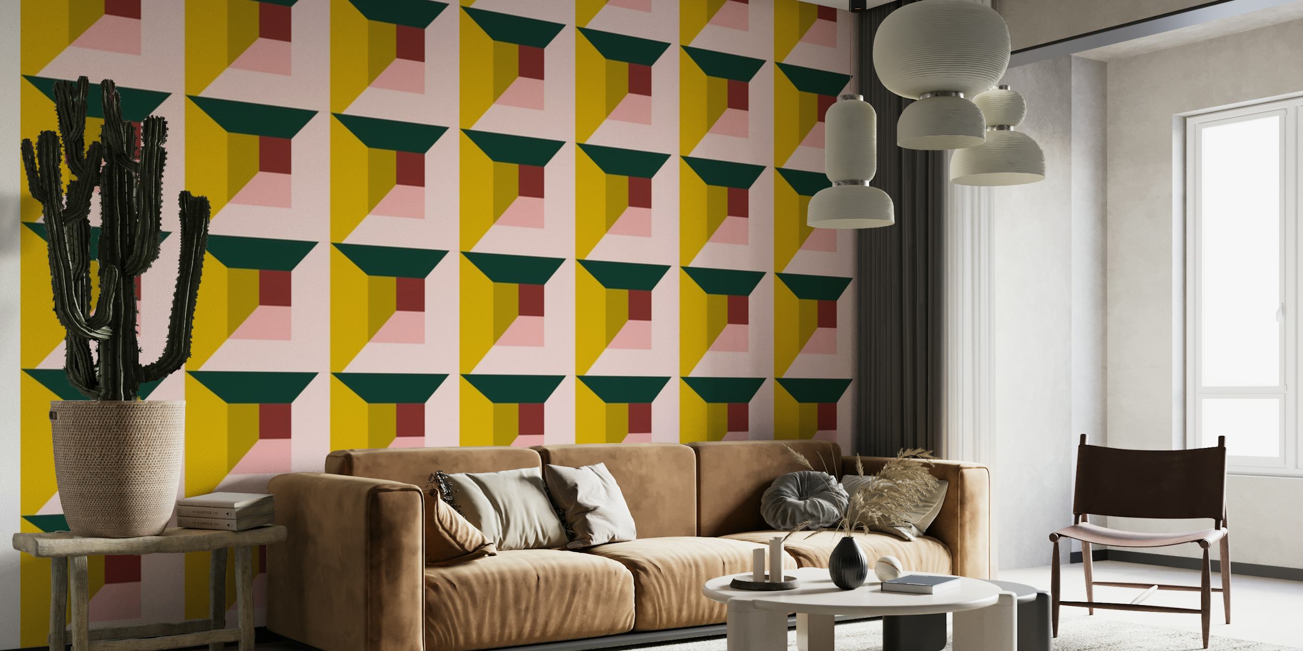 Abstract room pattern wallpaper