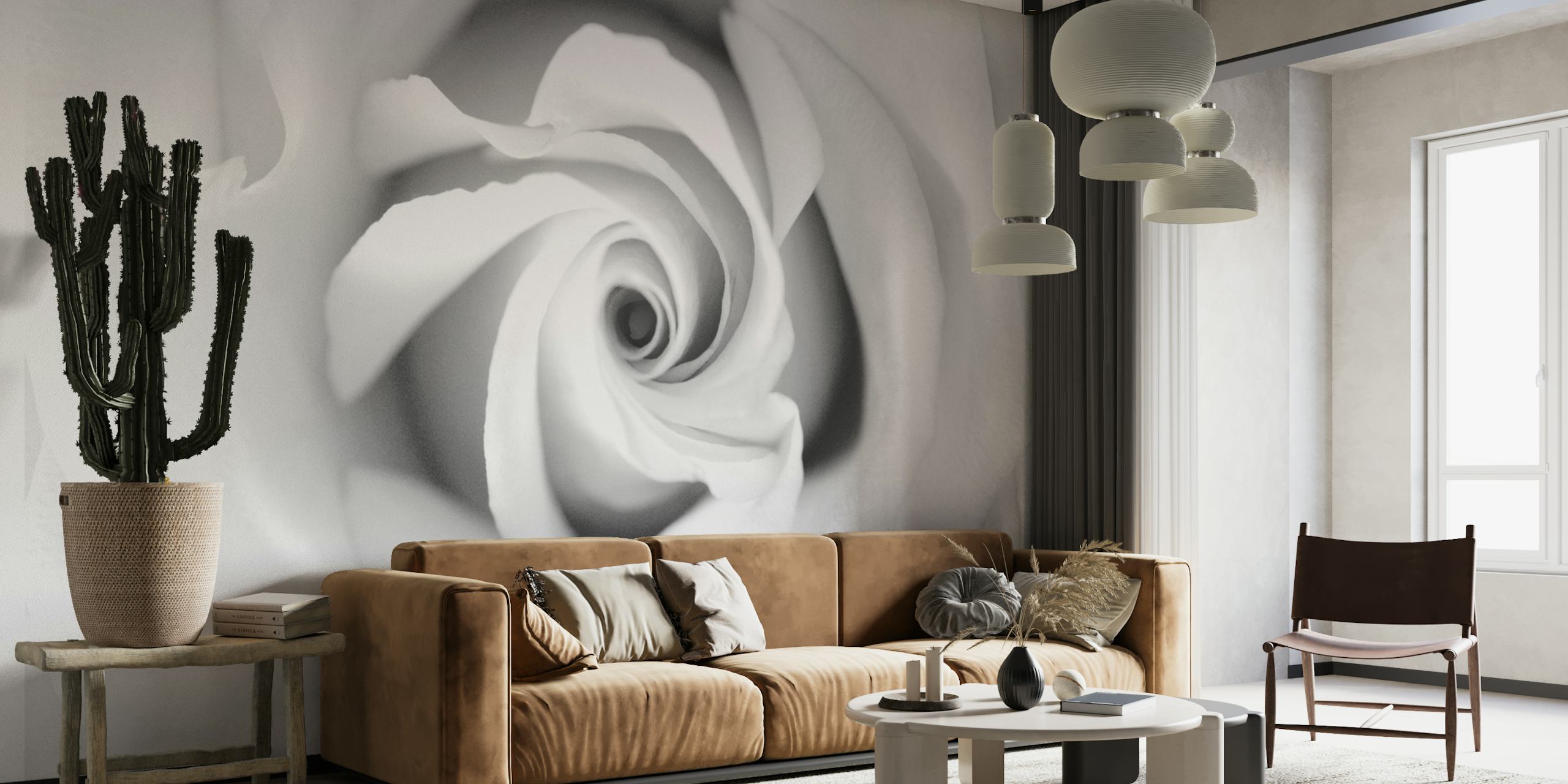 Black White Beauty Rose 1 wallpaper