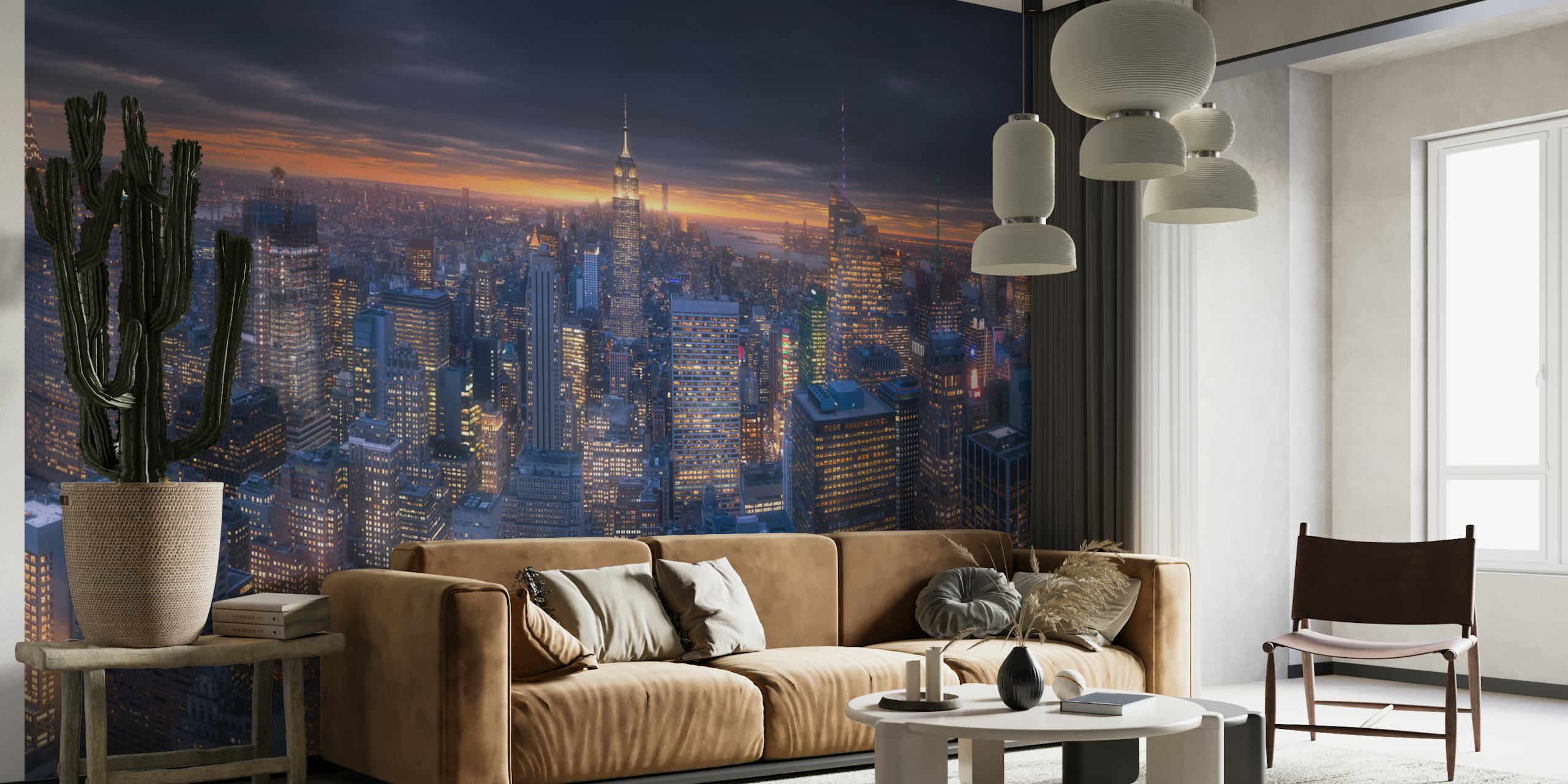 City skyline at night with glowing lights and dark sky wallpaper