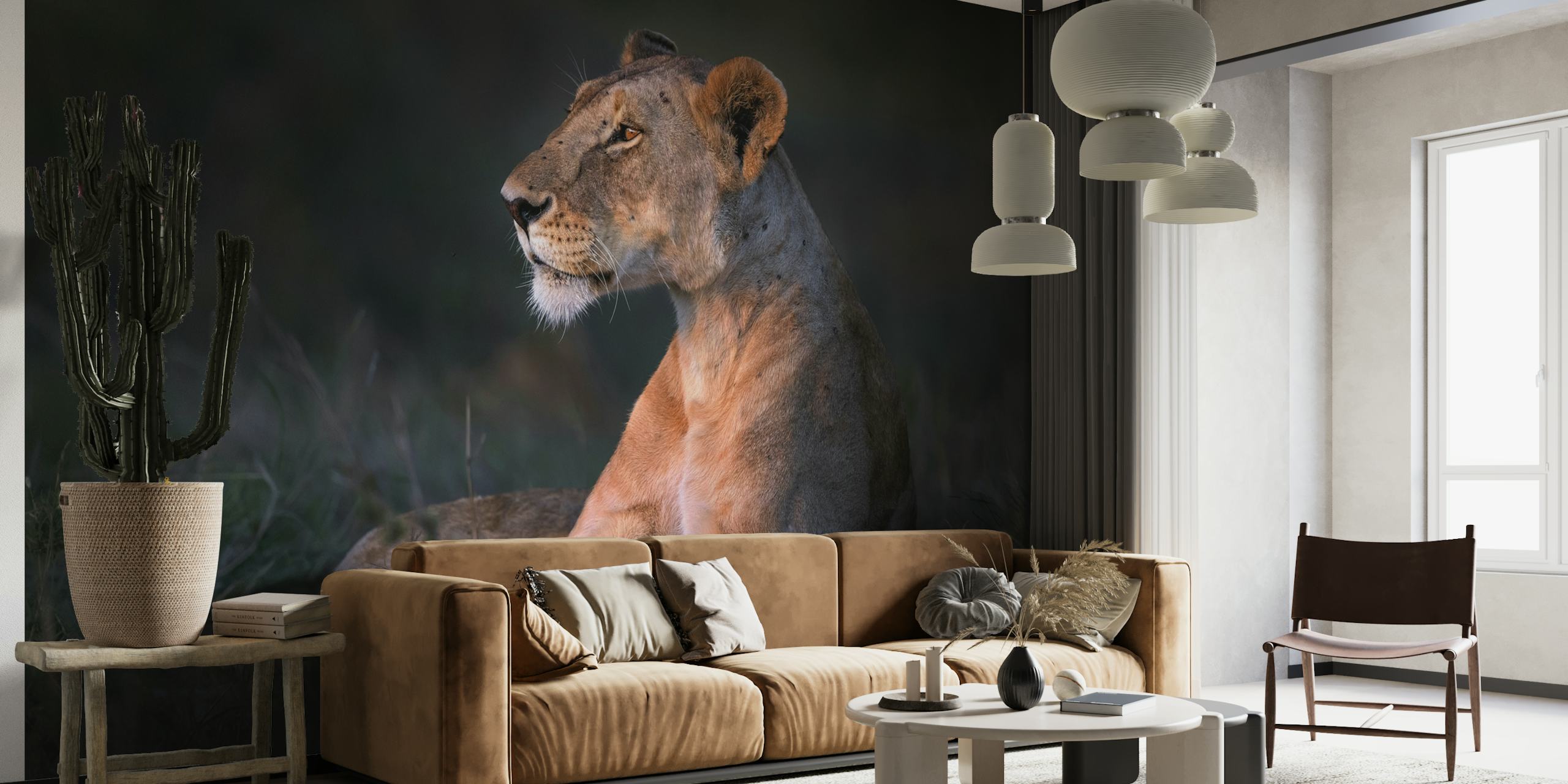 Lone lioness wallpaper
