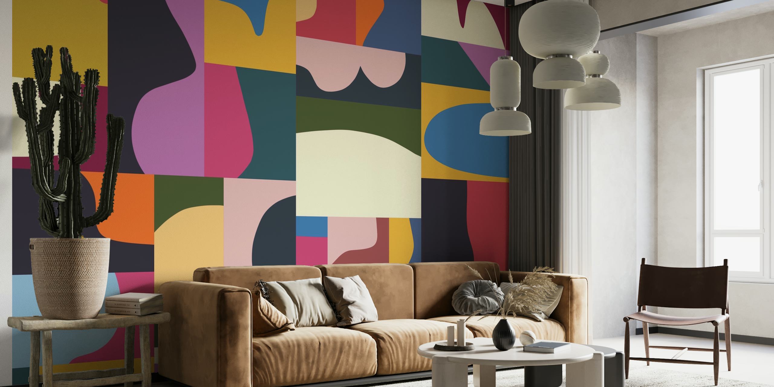Bright Colors Mosaic wallpaper in a room
